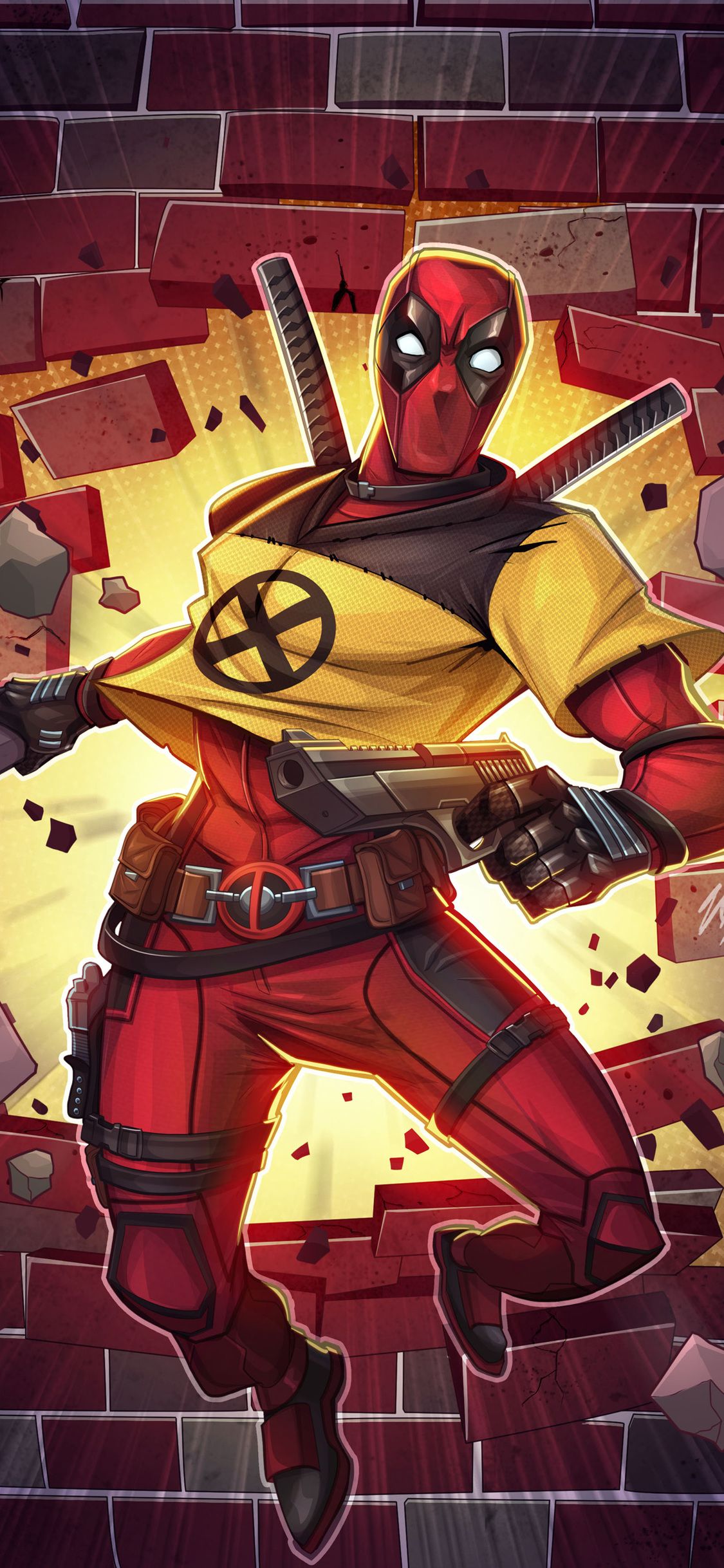 Deadpool X-Force costume, 1125x2436 Full HD Verticale, iPhone Plus