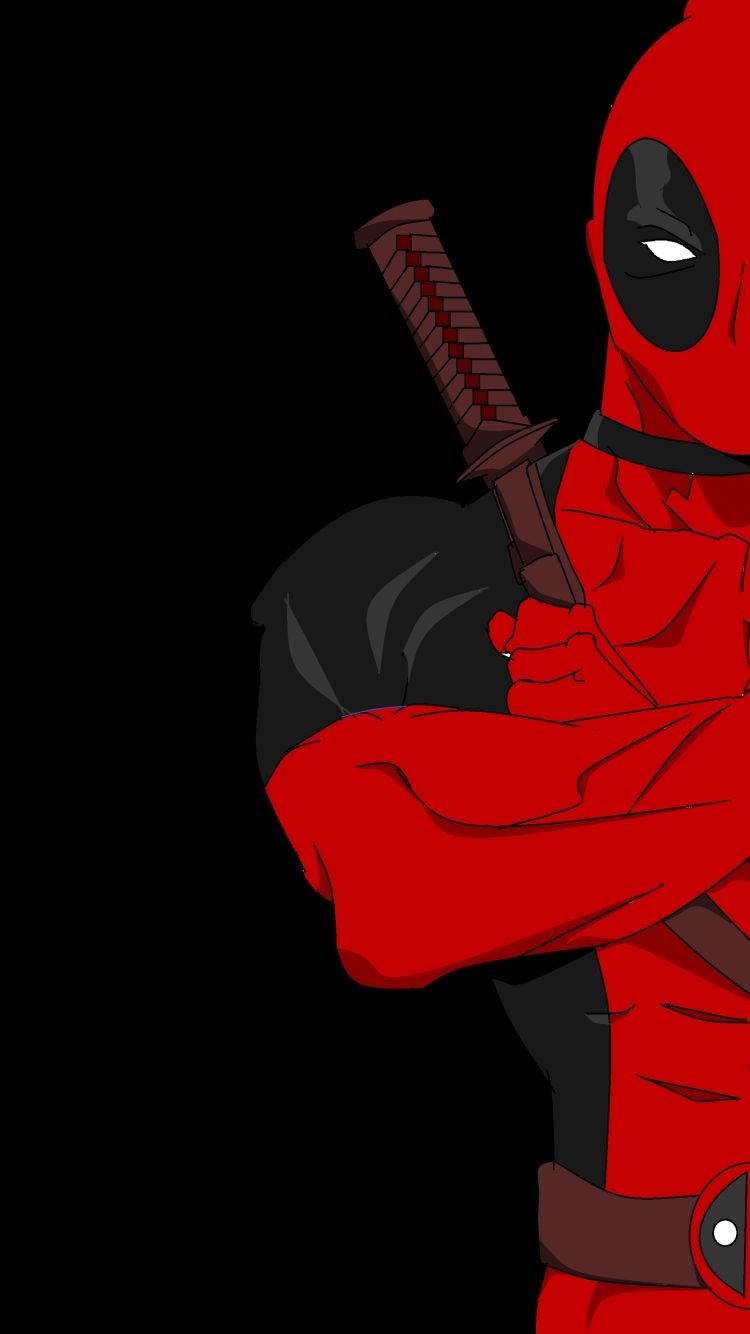 Deadpool con katana, 750x1334 Verticale, iPhone Plus