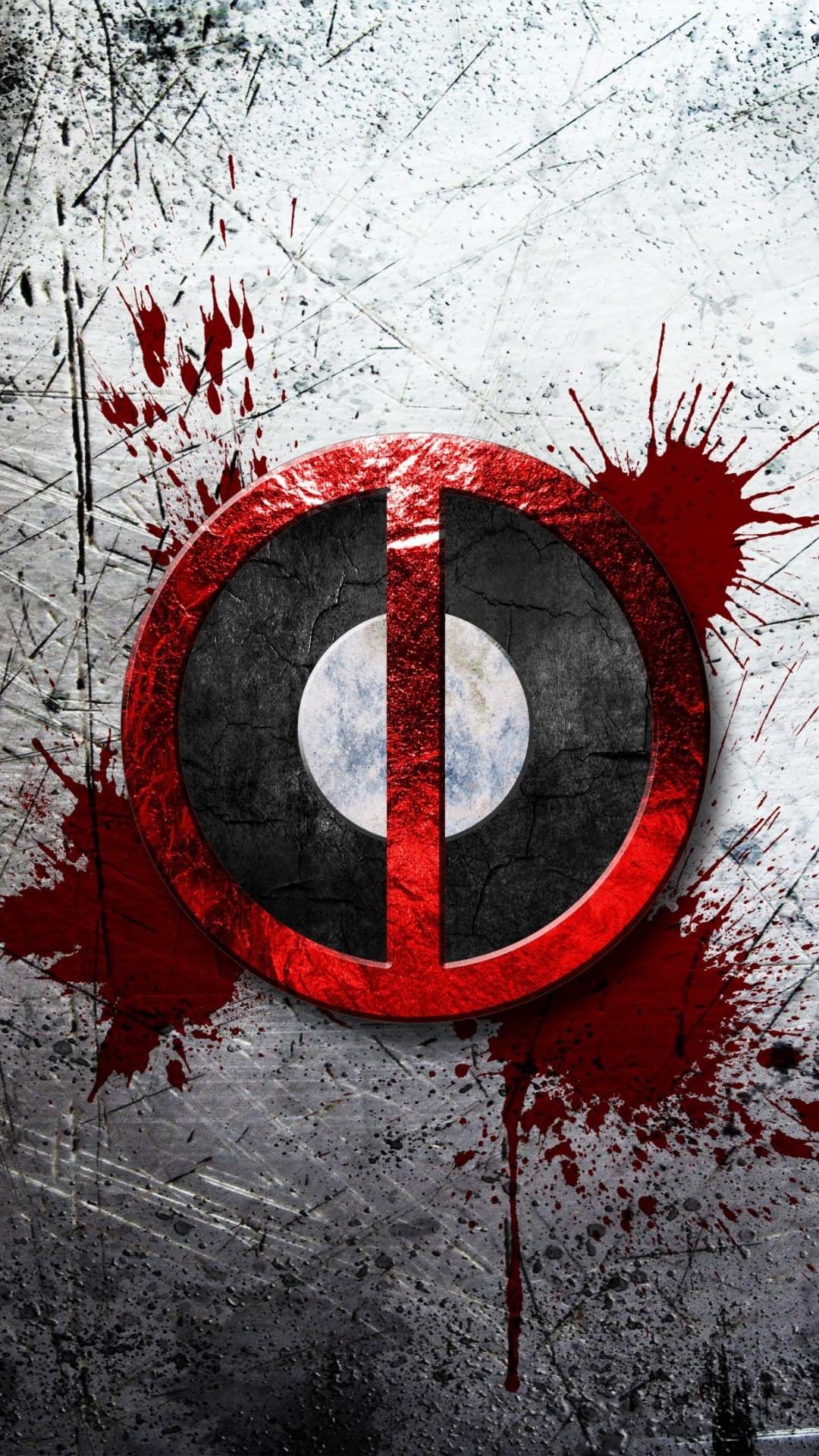 Logo Deadpool schizzi sangue, 1080x1920 Full HD Verticale, iPhone