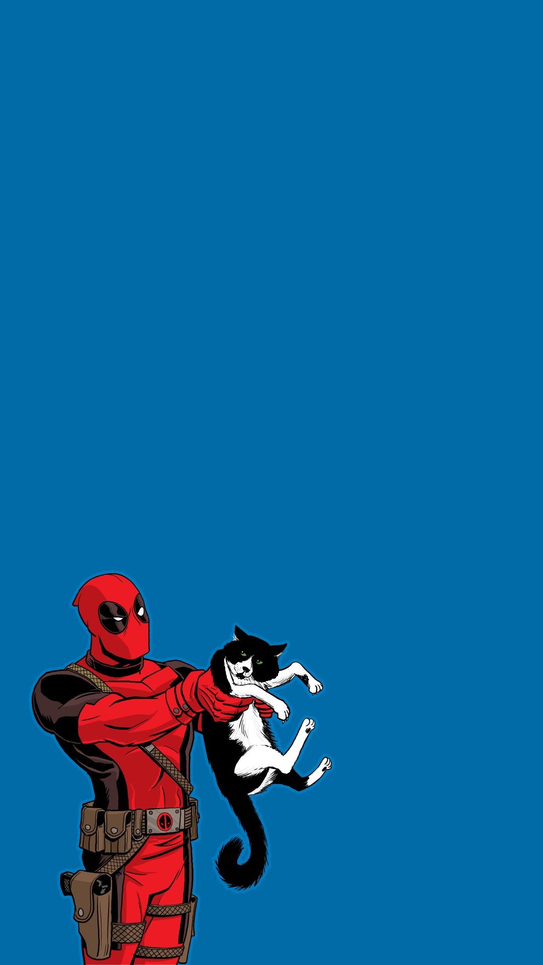 Deadpool con gattino, 1080x1920 Verticale, iPhone Pro Max