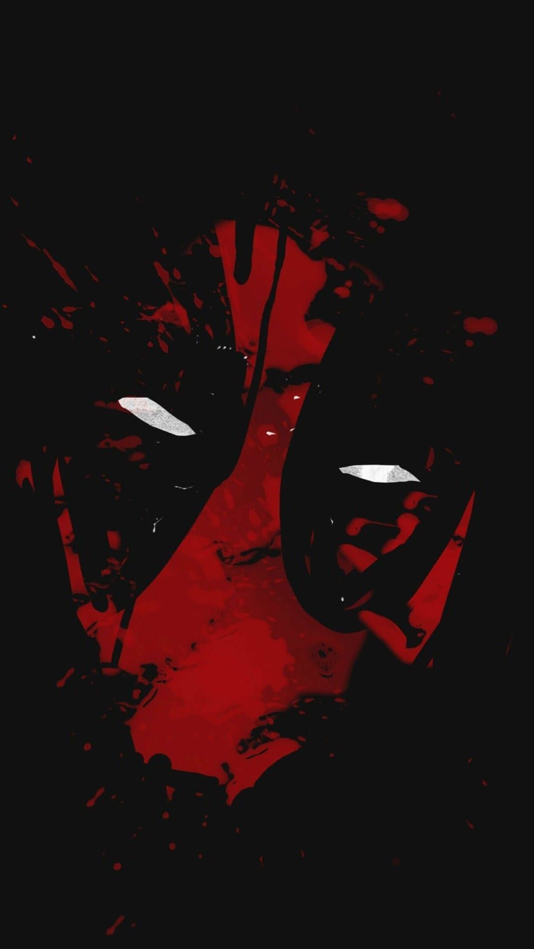 Maschera Deadpool rossa nera, 1080x1920 Verticale, iPhone