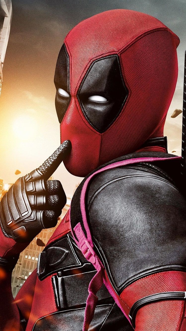 Deadpool con pistola, 750x1334 Full HD Verticale, iPhone Plus