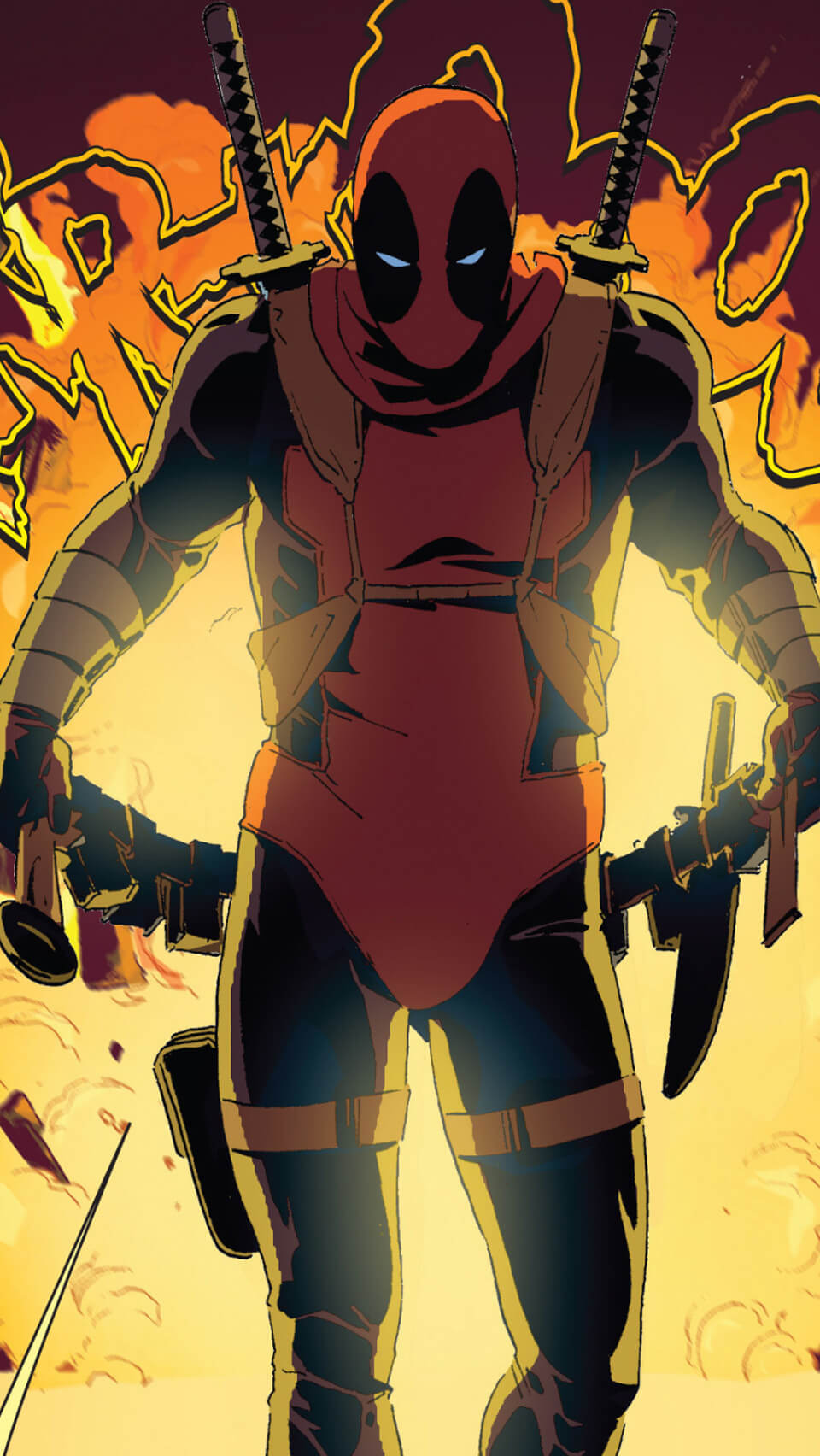 Deadpool con spade e pistole, 960x1704 Verticale, iPhone Pro Max