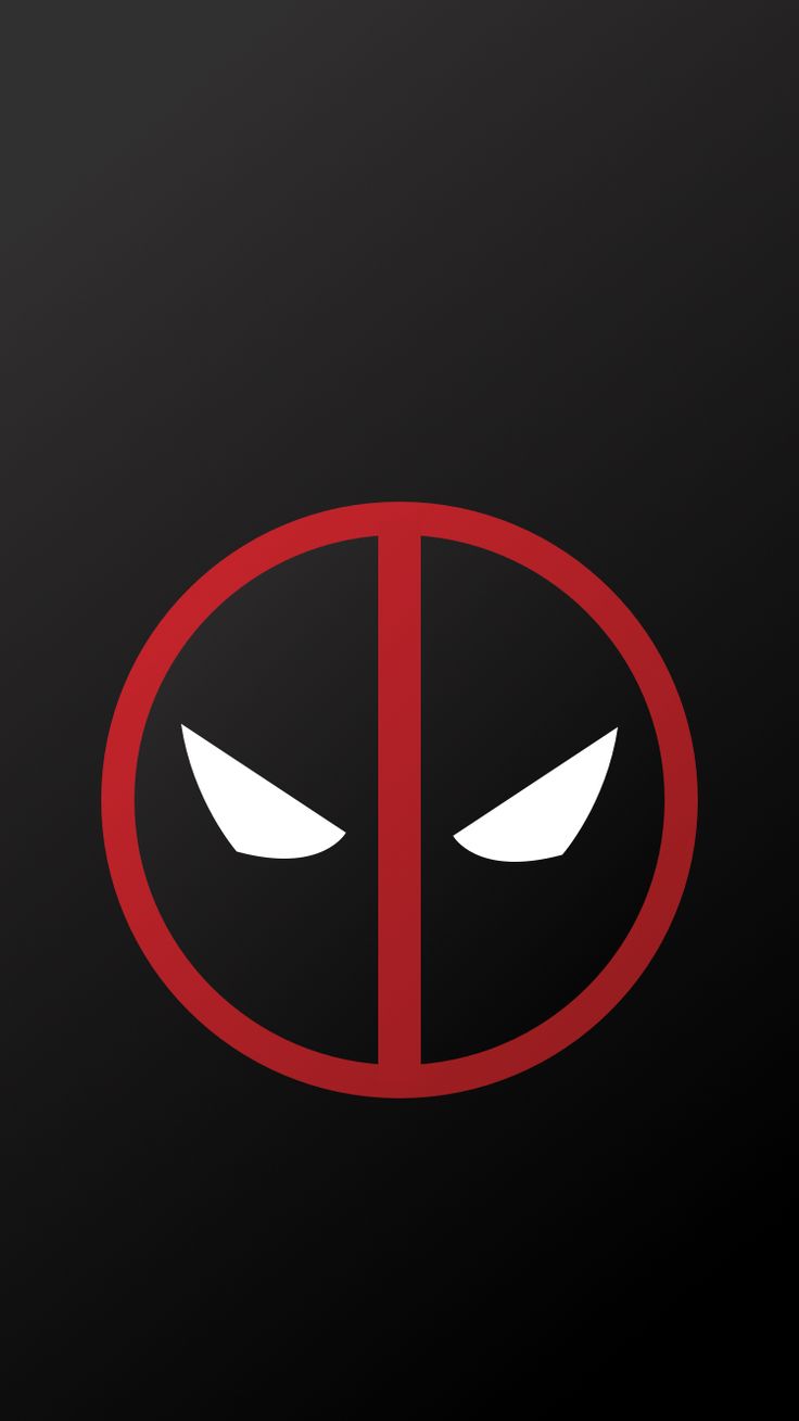 Logo Deadpool rosso nero, 736x1309 Verticale, iPhone Plus