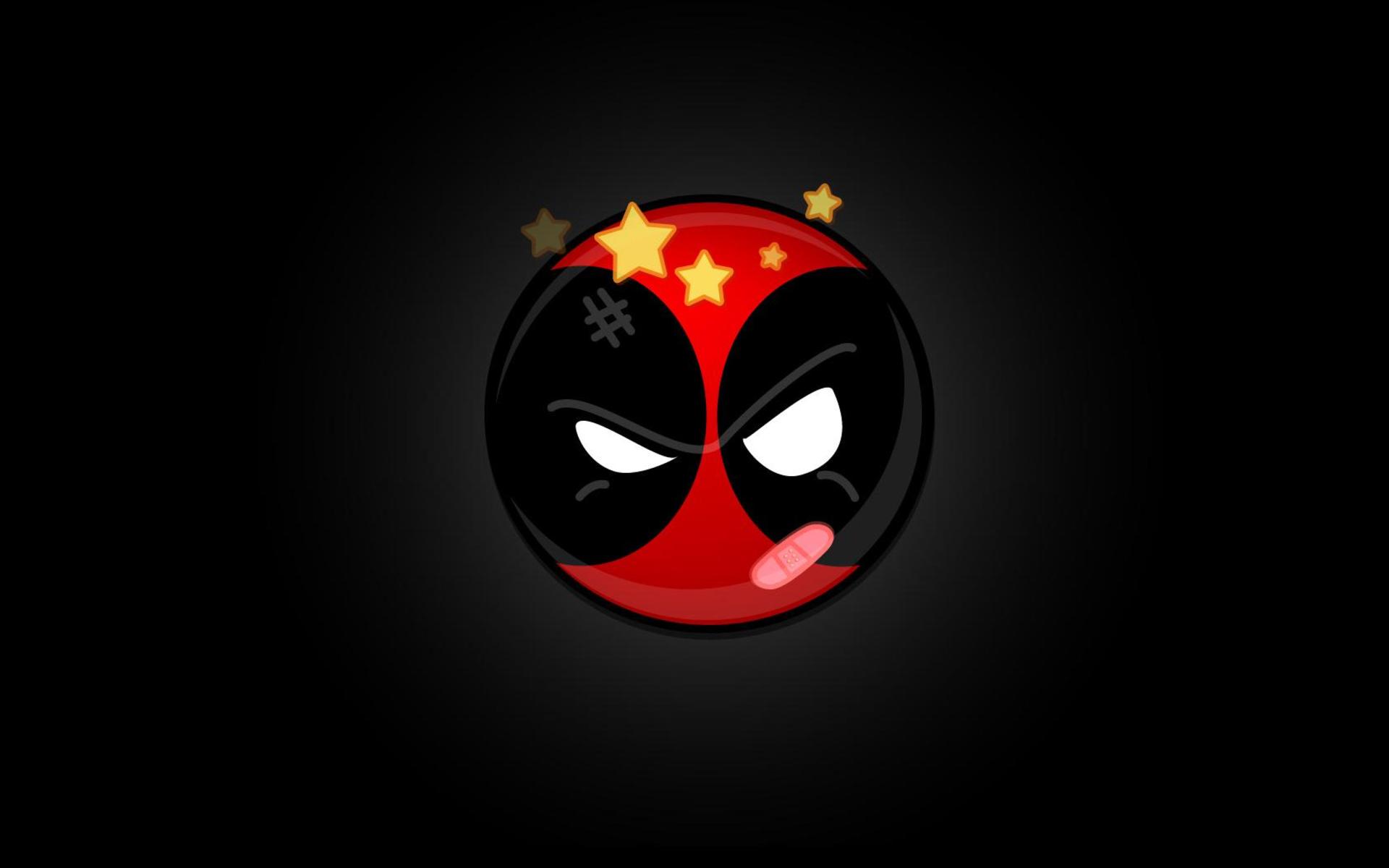 Deadpool faccina cartoon nero, 1920x1200 Full HD+, PC Desktop
