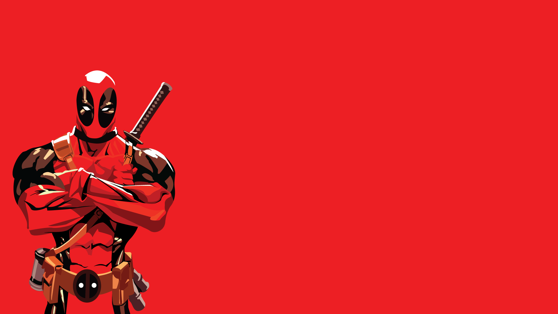 Deadpool su sfondo rosso, 1920x1080 1080p, Desktop