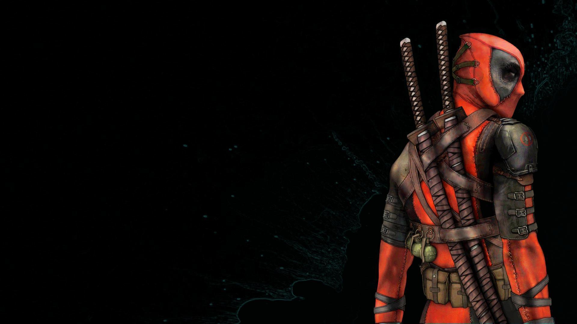 Deadpool con katane sfondo teschi, 1920x1080 Full HD 1080p, PC Desktop