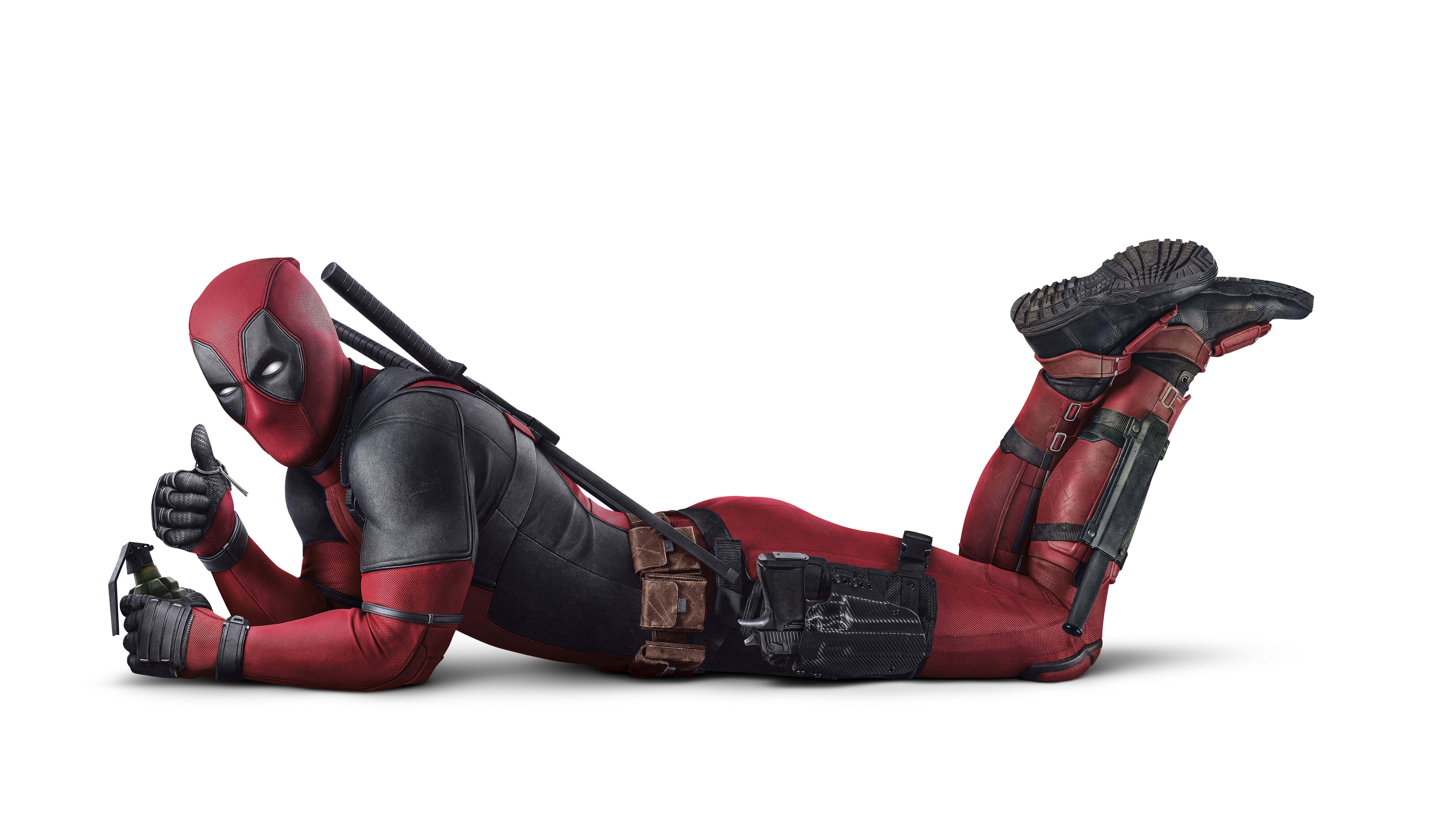 Deadpool sdraiato in posa, 7680x4320 4K, PC Desktop