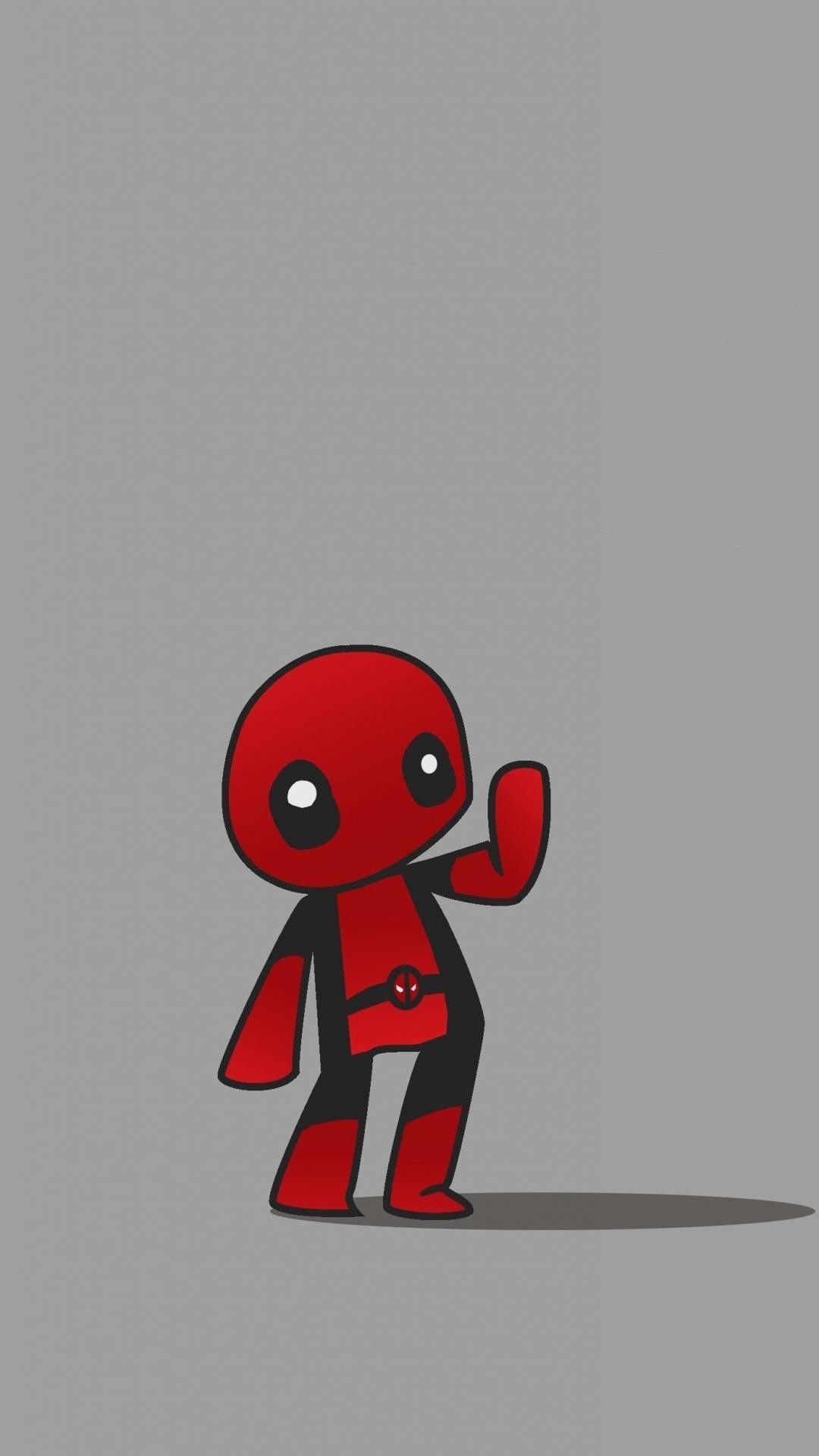 Deadpool carino cartoon minimalista, 1080x1920 Verticale, Mobile