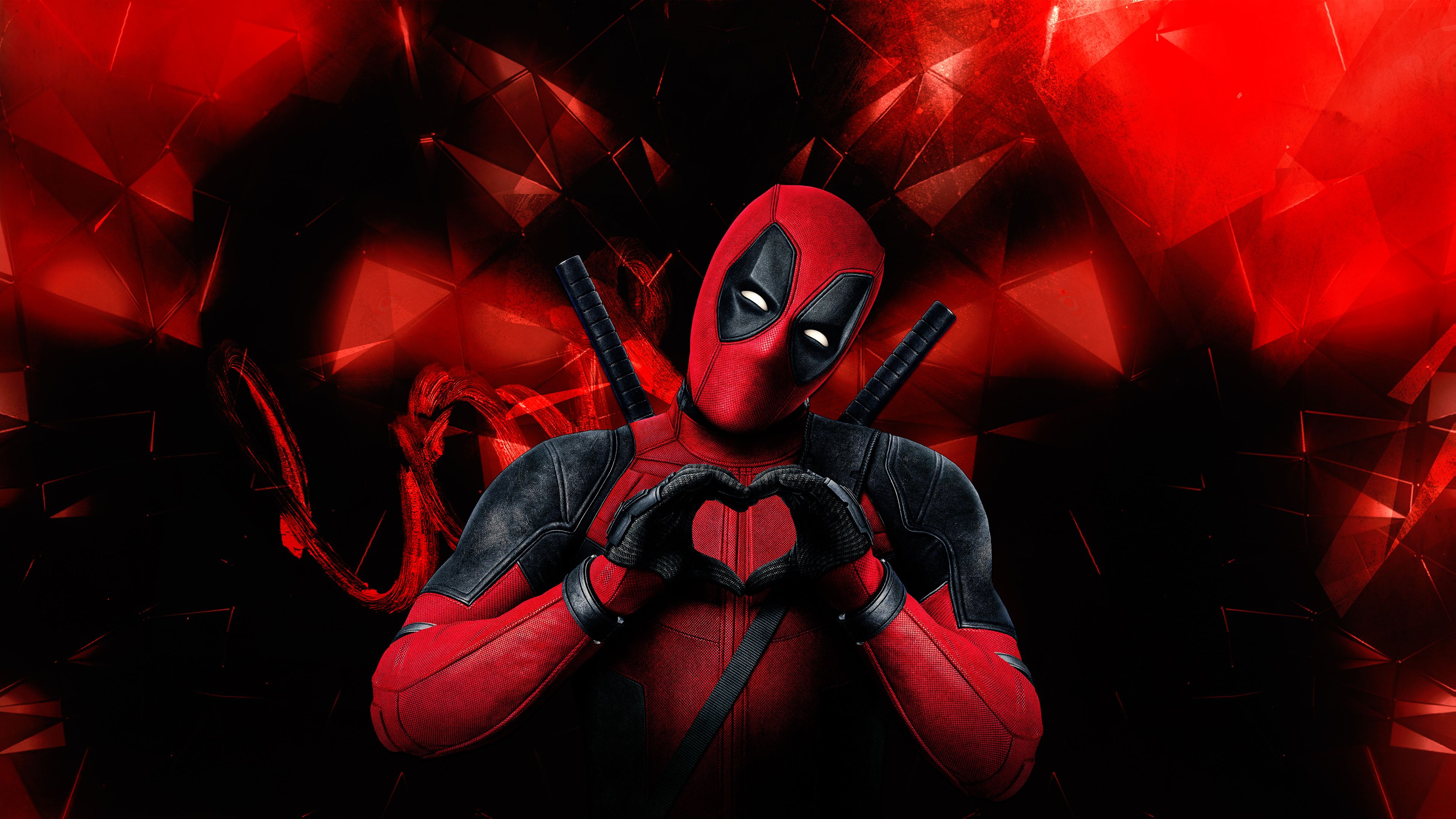 Deadpool cuore con mani, 3840x2160 UHD, Monitor Gaming
