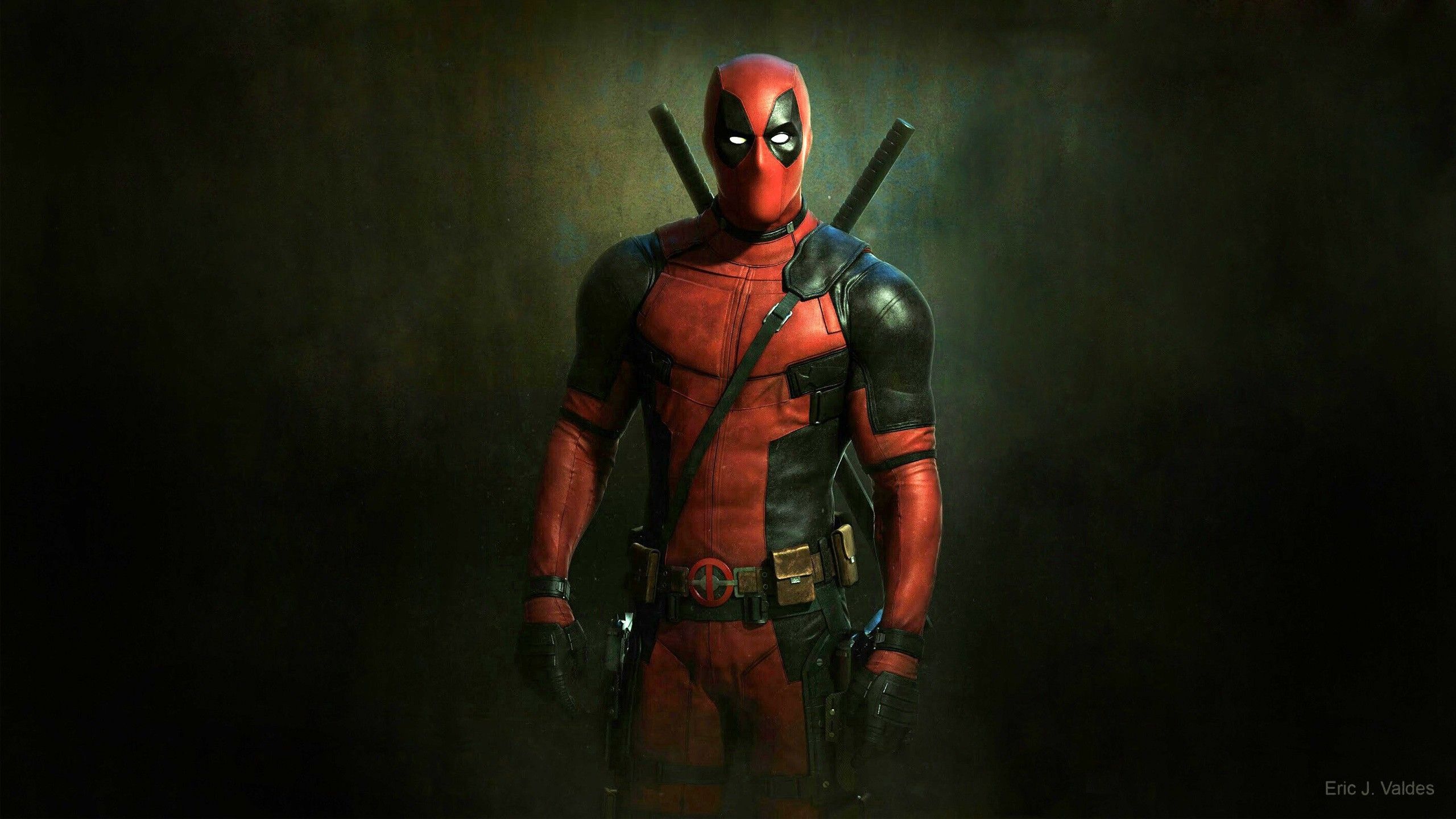 Deadpool in piedi ombra, mercenario, 2560x1440 2K QHD, PC