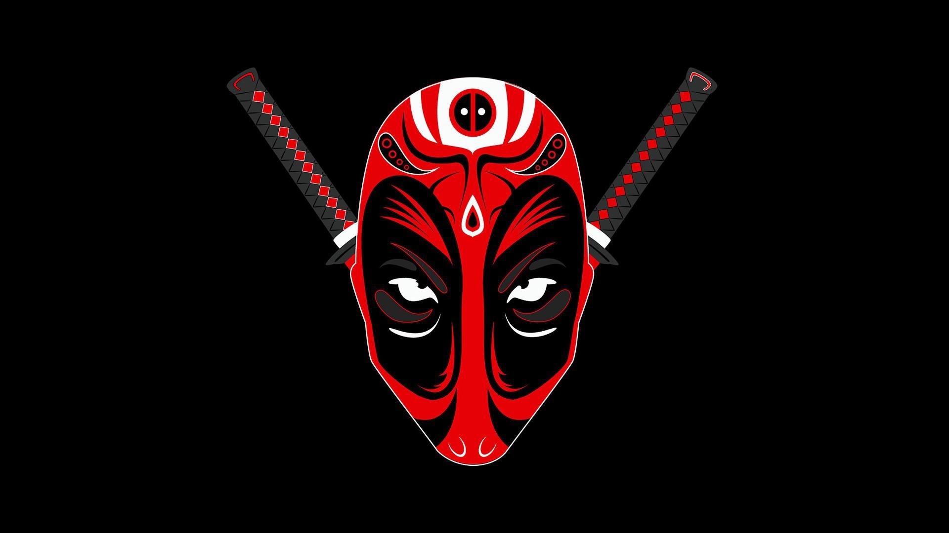 Maschera Deadpool con katane, 1920x1080 Full HD, Laptop