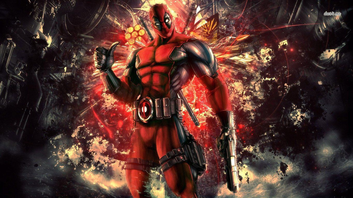 Deadpool con pistole, 1366x768 720p, PC
