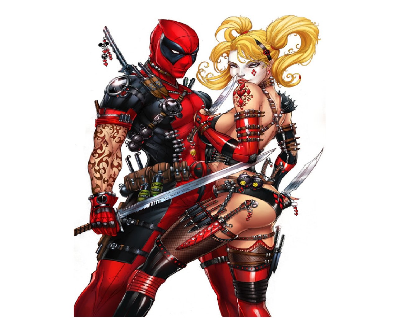 Deadpool e ragazza bionda, 1280x1024 720p, Laptop