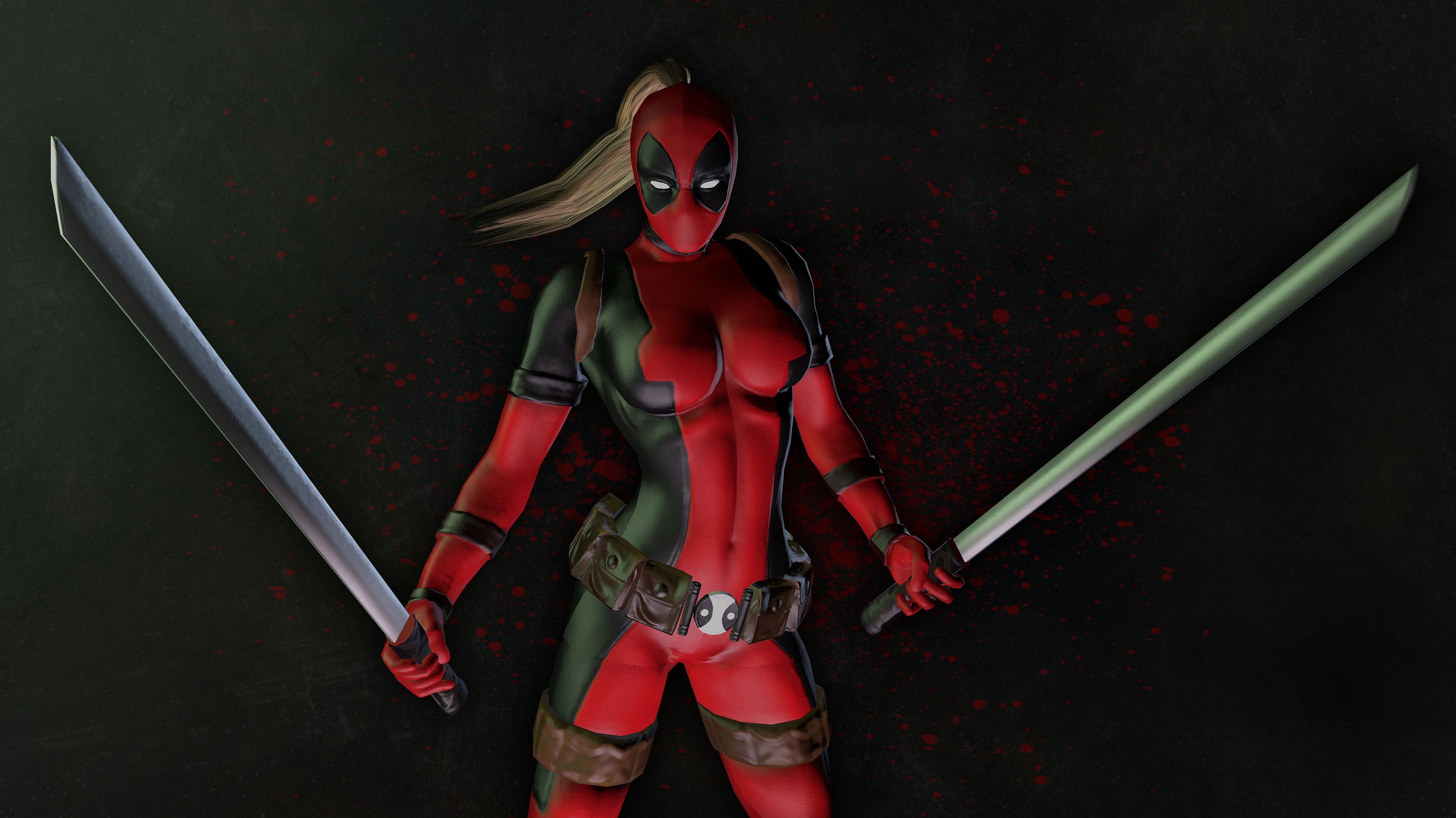 Deadpool femminile con katane, 4100x2306 Ultra HD, Monitor 4K