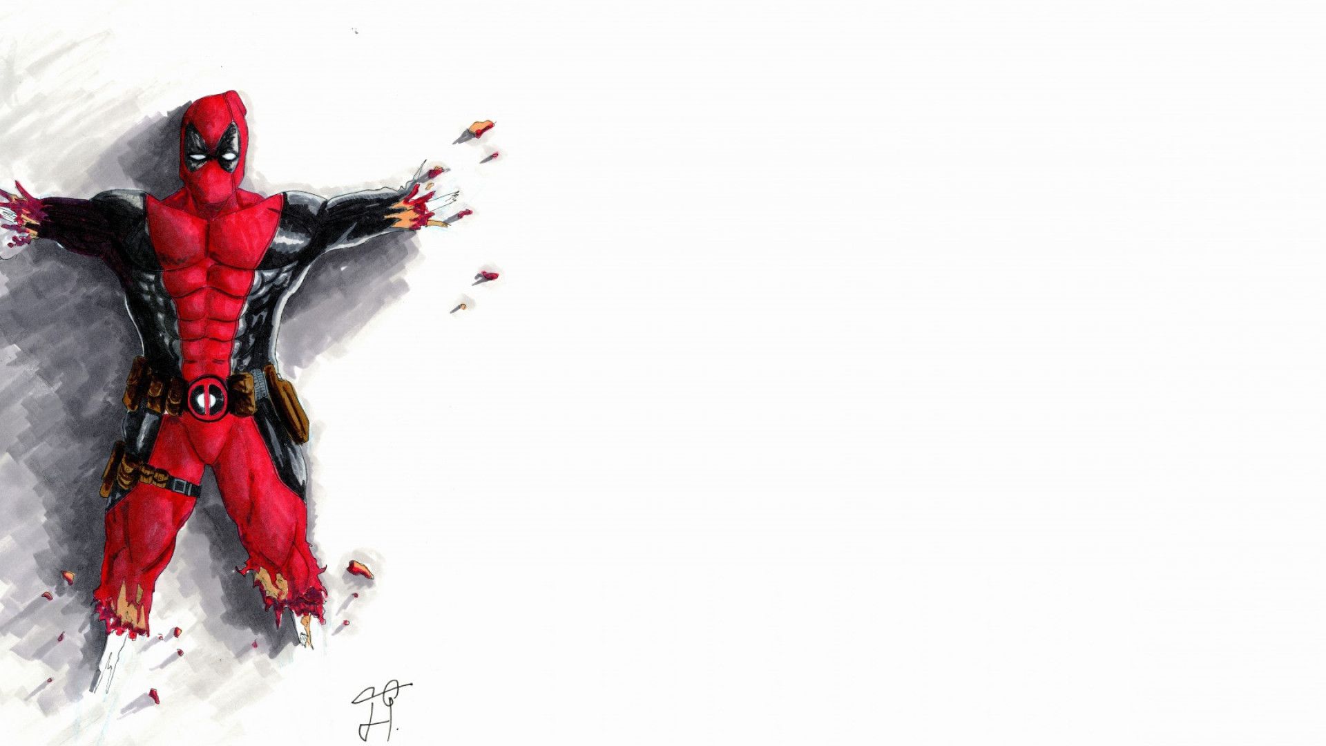Deadpool disegno sfondo bianco, 1920x1080 Full HD 1080p, Desktop