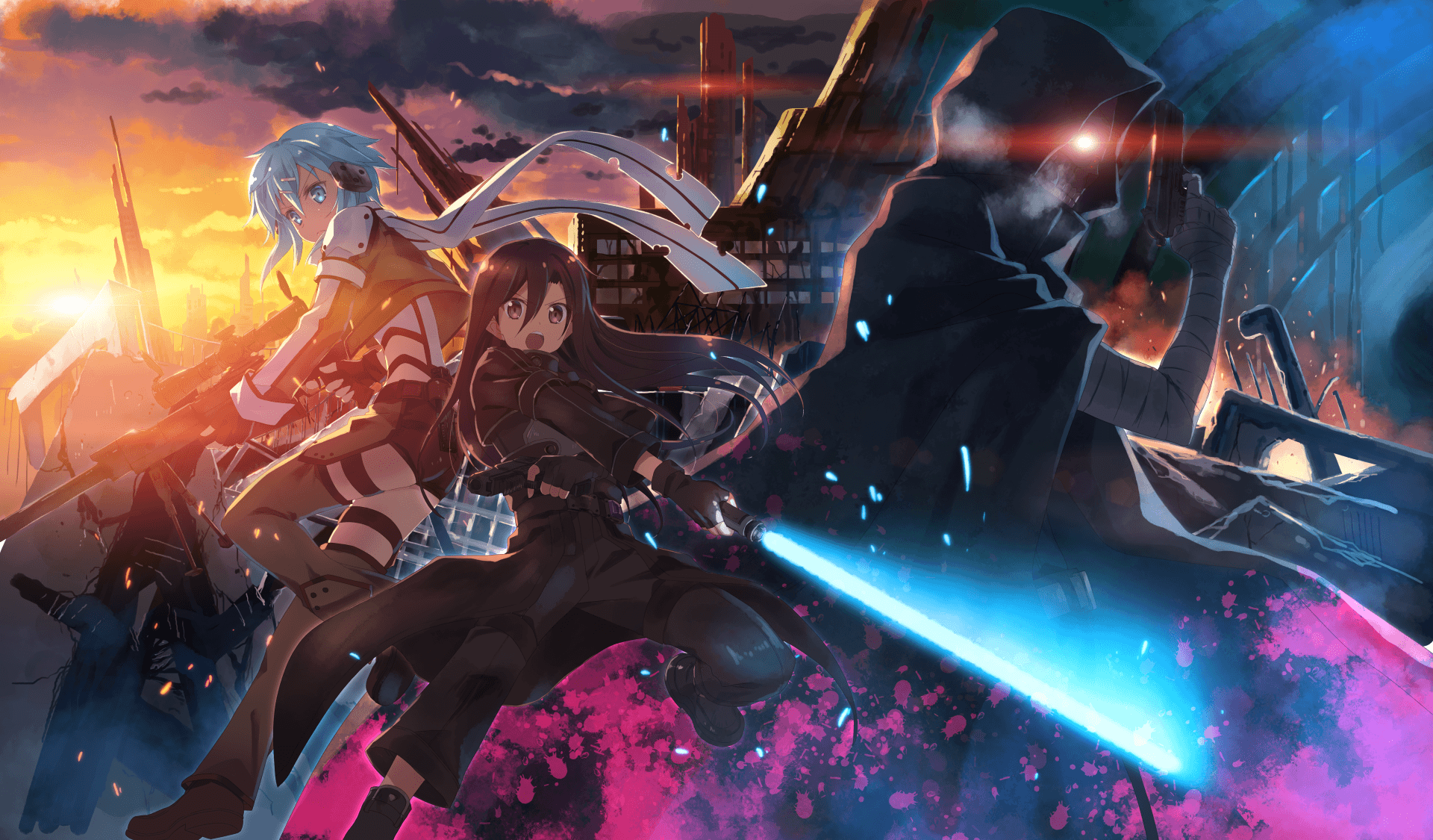 Death Gun, Sword Art Online, spade, Gun Gale Online, 1920x1125 Full HD, Desktop