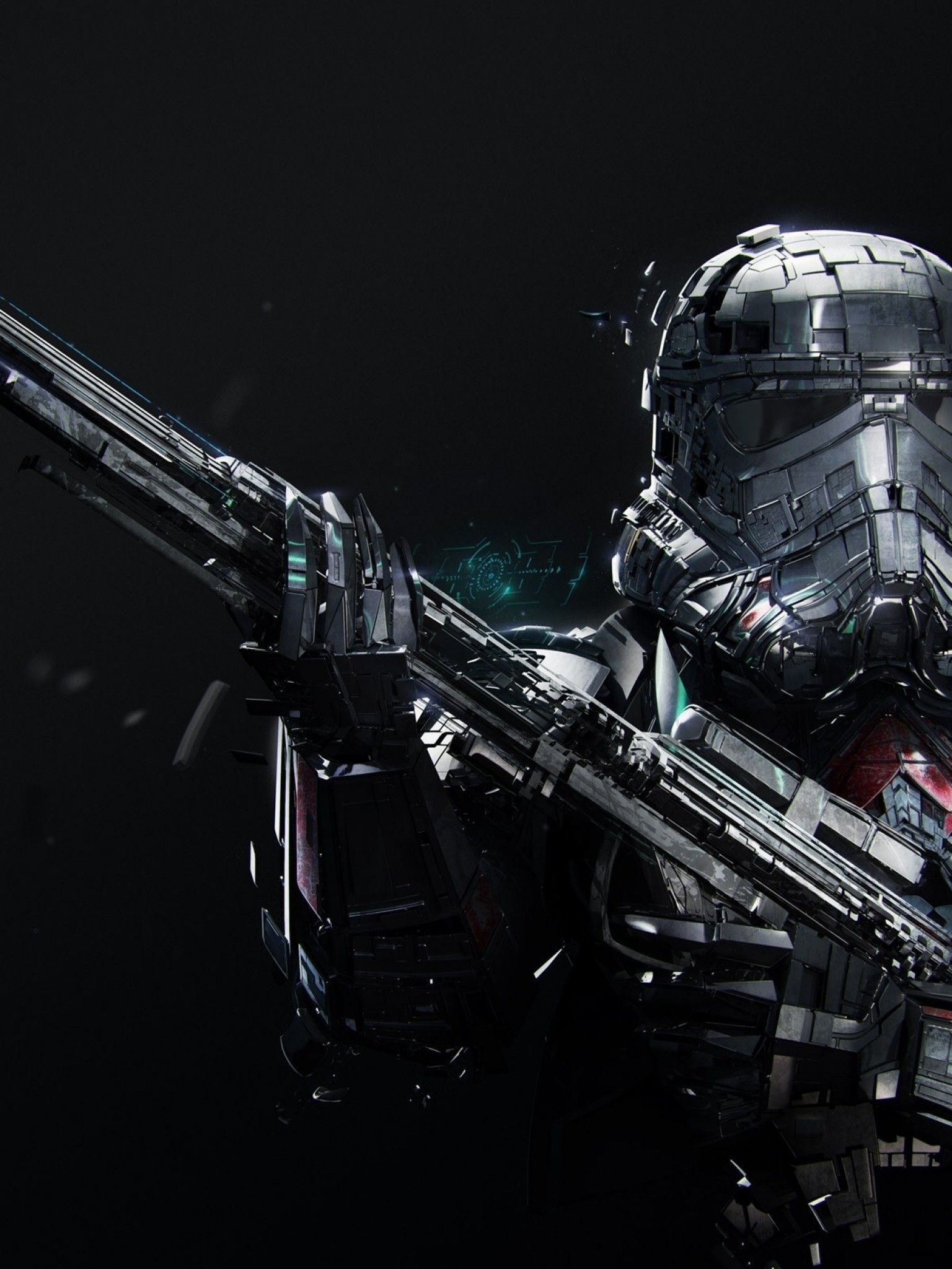 Death Trooper Star Wars con fucile, saga fantascientifica, 1536x2048 Verticale, Telefono