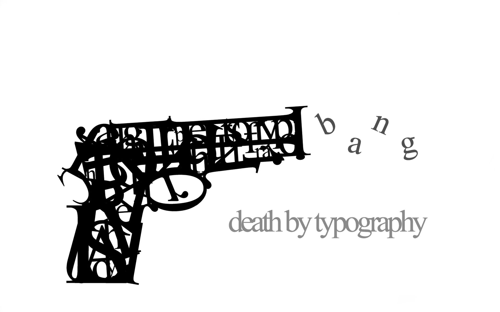Pistola nera fatta di testo, 1920x1200 Full HD+, Desktop