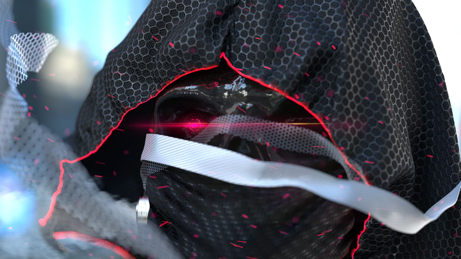 Death Gun maschera nera rossa, 1920x1080 1080p, PC Desktop
