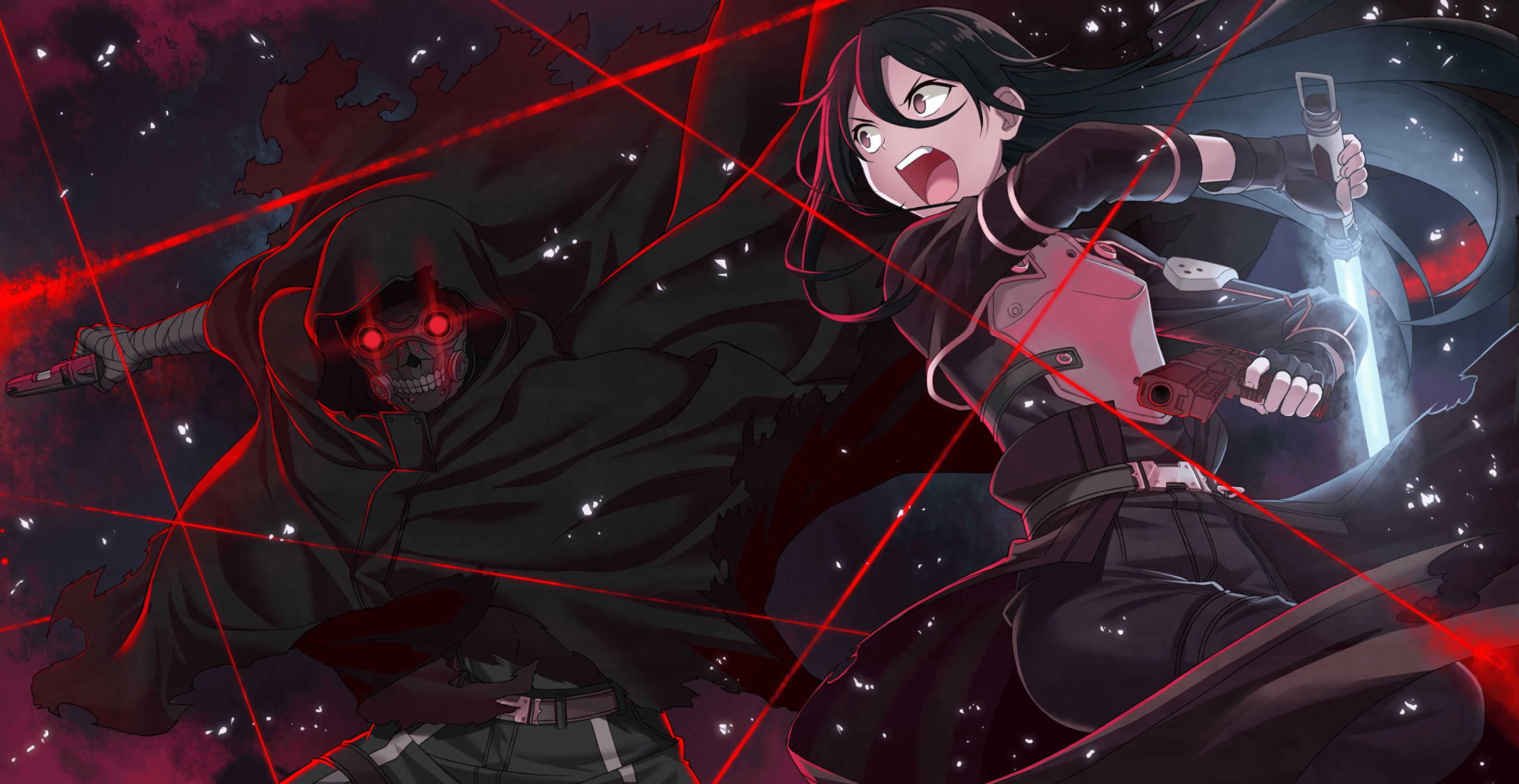 Death Gun e Kirito, Sword Art Online, Gun Gale Online, 2834x1464 2K QHD, PC
