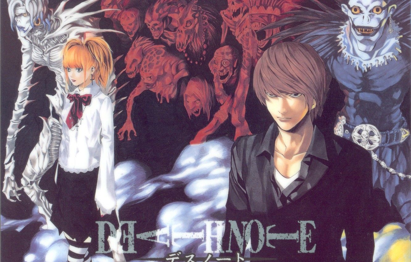 Misa, Light e Ryuk, Death Note, 1332x850 HD, Notebook Gaming