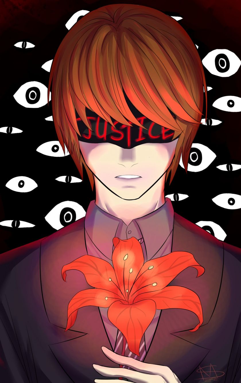 Light Yagami, Death Note, giglio rosso, 840x1336 Verticale, Mobile