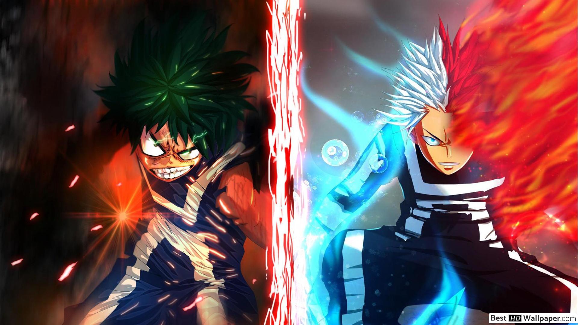 Bakugo e Todoroki, My Hero Academia, 1332x850 HD, Desktop