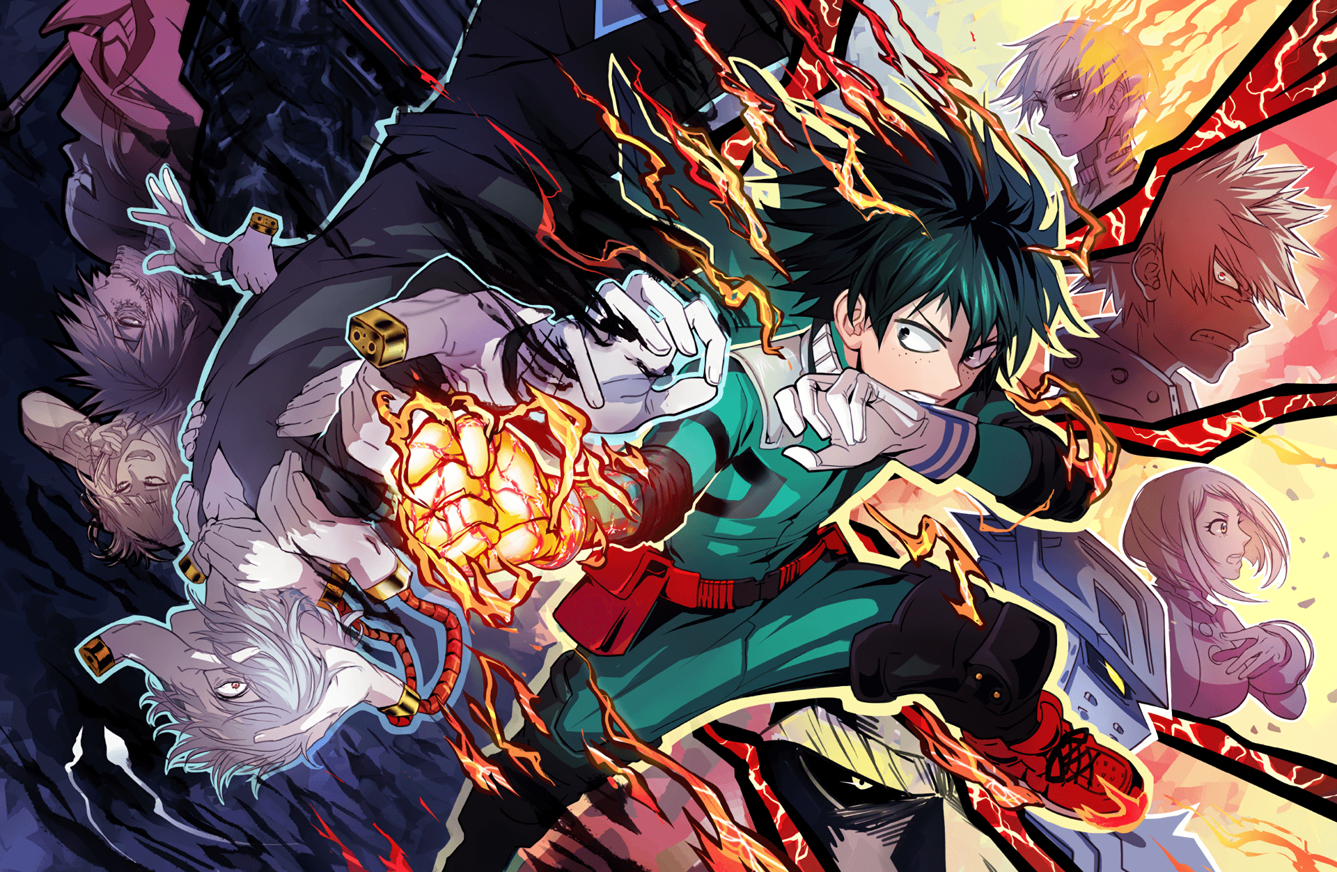 Shoto Todoroki e ragazza, neve, 3400x1900 WQXGA, Desktop