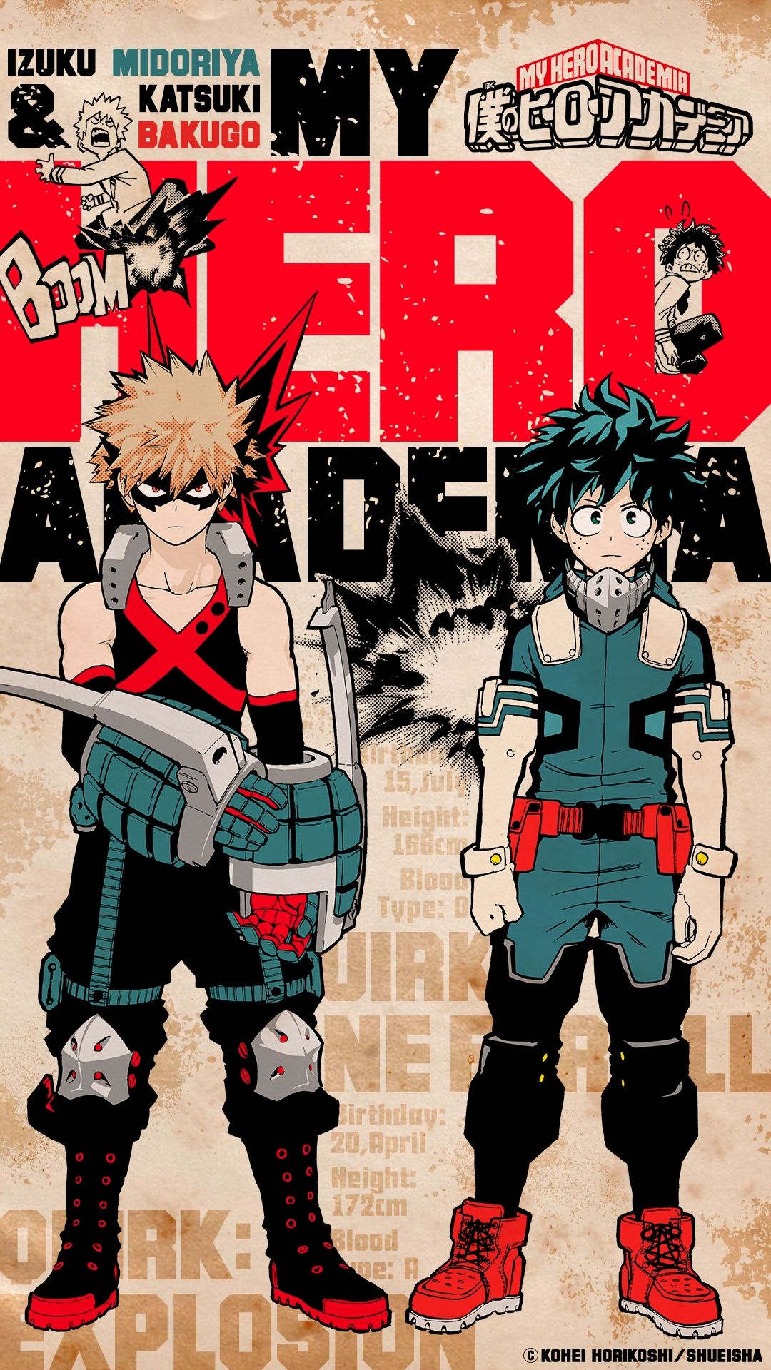 Deku e Bakugo, My Hero Academia, eroi, 1080x1920 Full HD Verticale, Smartphone
