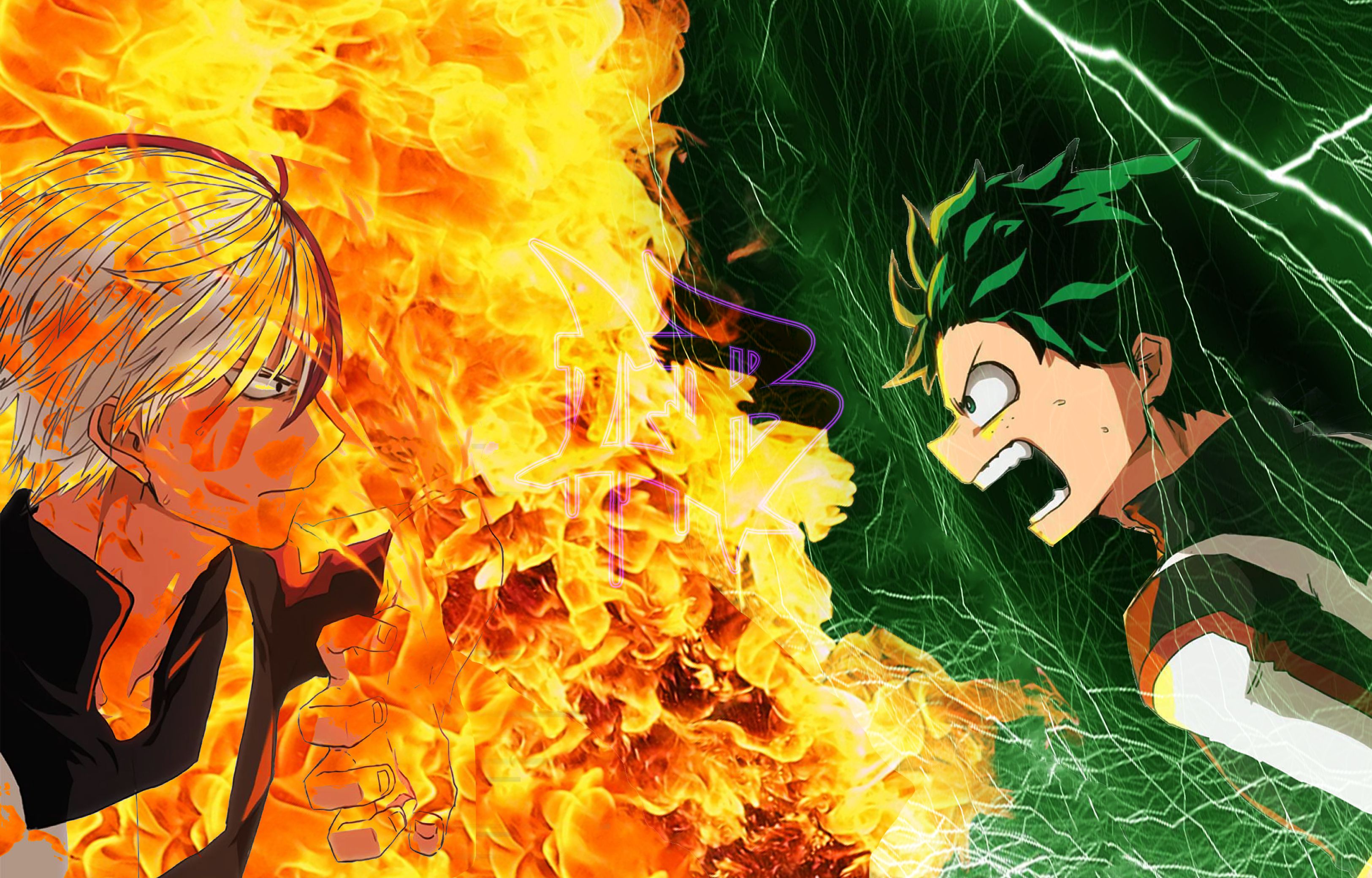 Todoroki e Deku, My Hero Academia, 3250x2080 2K+, Monitor Gaming