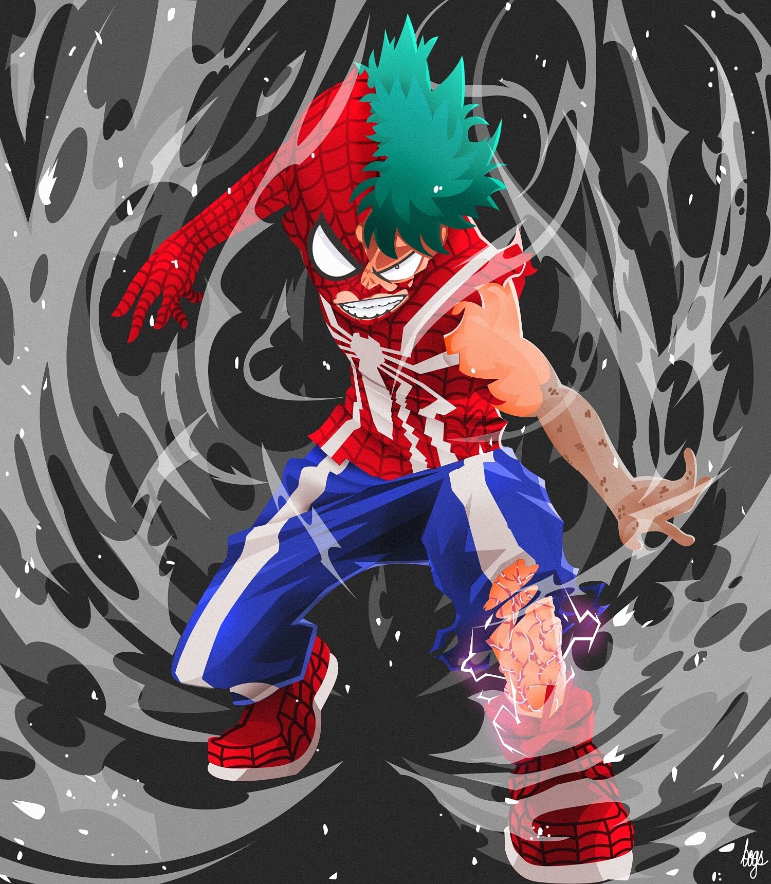 Deku costume eroe bianco nero, 1280x1732 Verticale, OnePlus