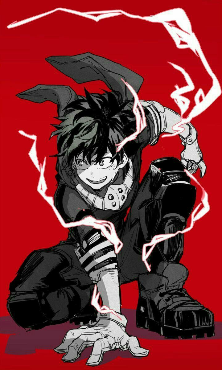 Deku Midoriya costume rosso, My Hero Academia, 720x1200 Verticale, Mobile