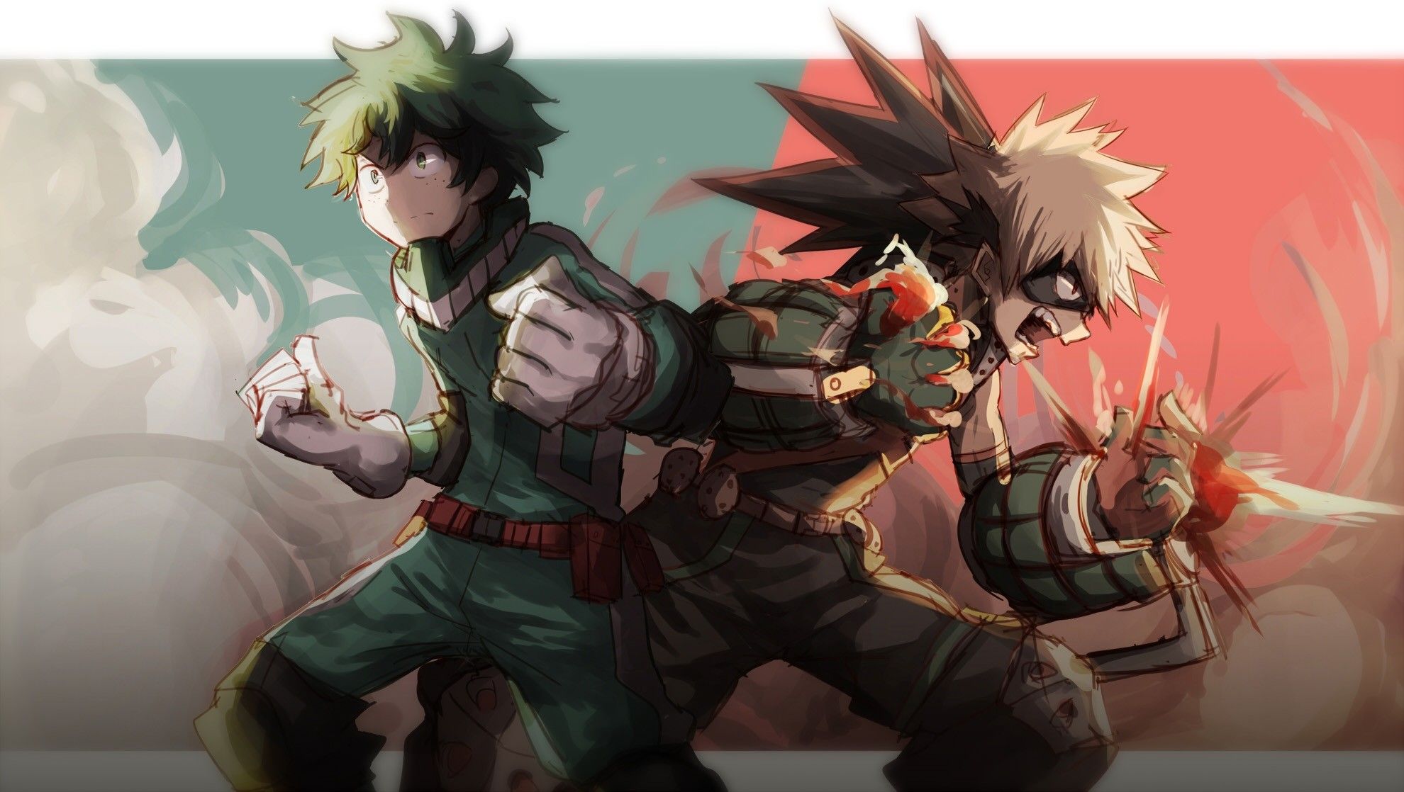 Deku e Bakugo, My Hero Academia, 1920x1080 Full HD, PC Desktop