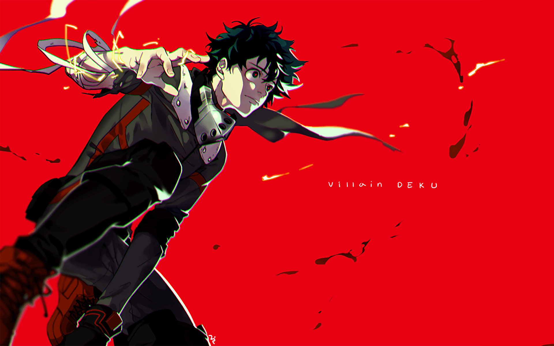 Izuku Midoriya sfondo rosso, 1920x1200 WUXGA, Desktop