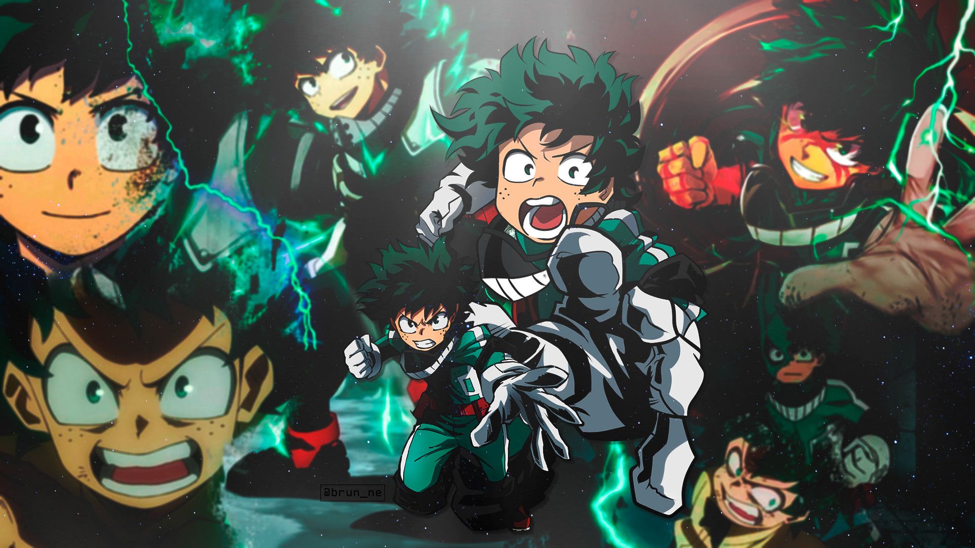 Deku My Hero Academia scena scura, 1366x768 HD, PC Desktop