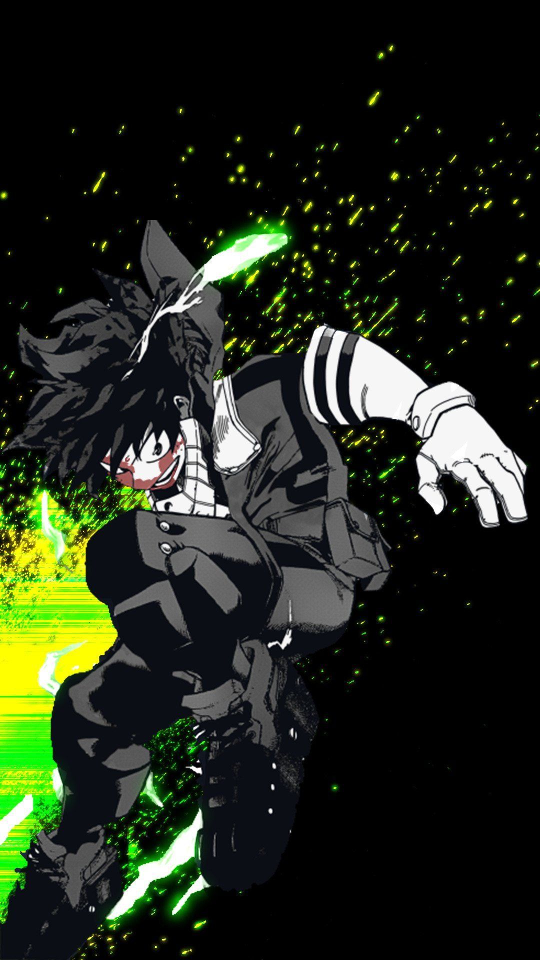 Deku My Hero Academia sfondo nero, 1080x1920 Full HD Verticale, Samsung Galaxy