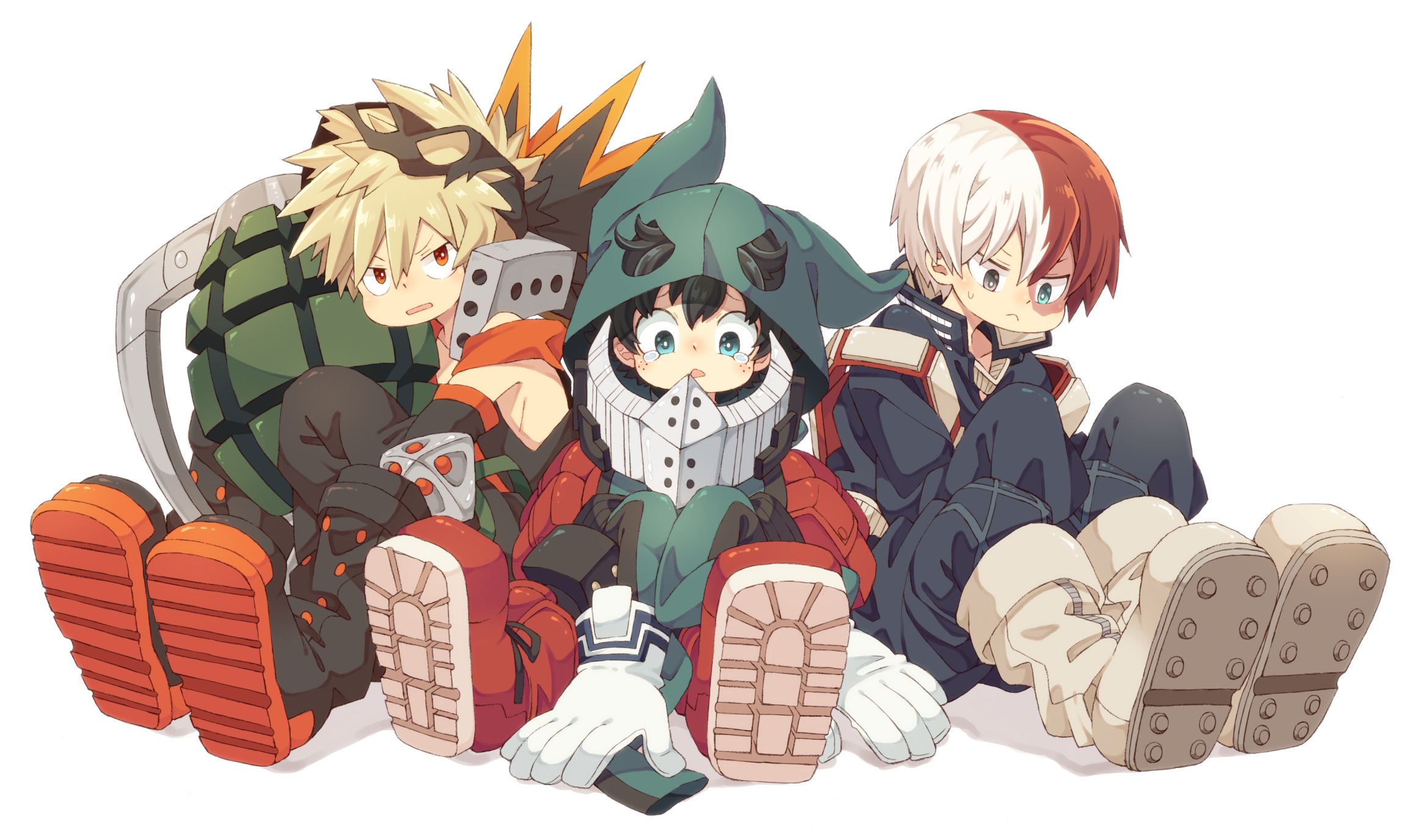 Deku, Bakugo, Todoroki chibi, One For All, 2323x1376 Hi-Res, PC