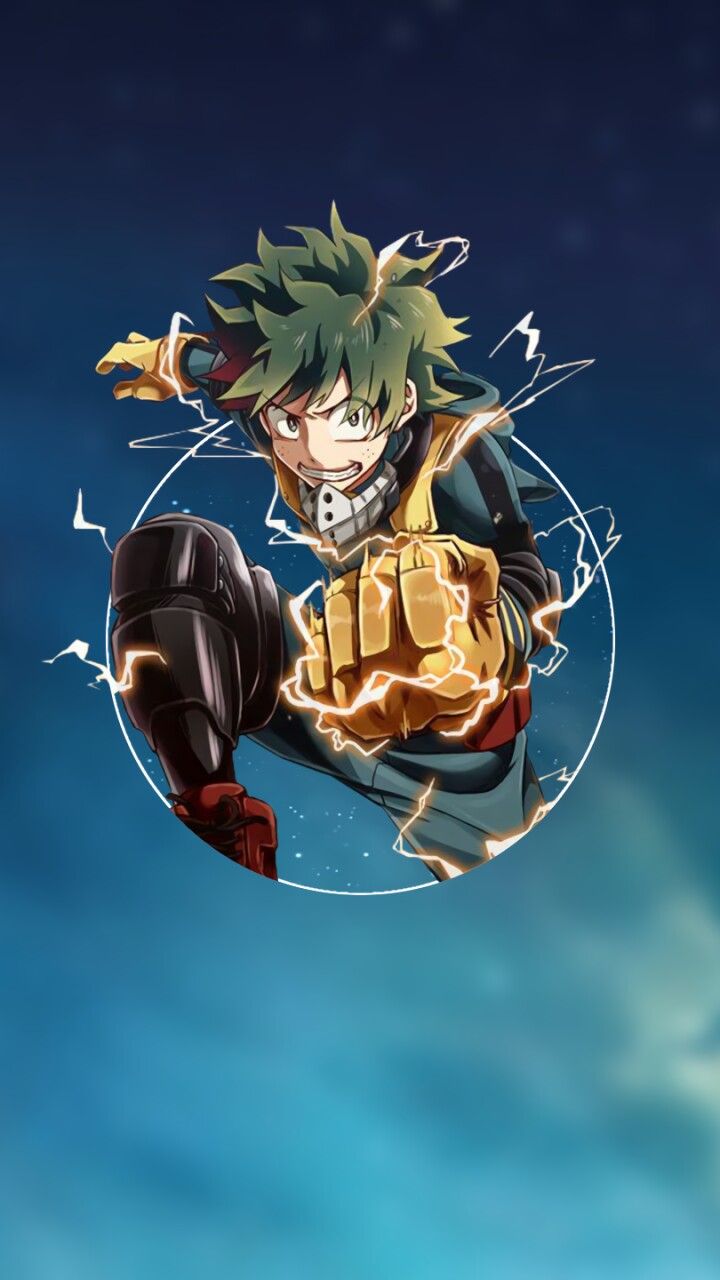 Deku Midoriya My Hero Academia, anime shonen, 720x1280 Verticale, Telefono