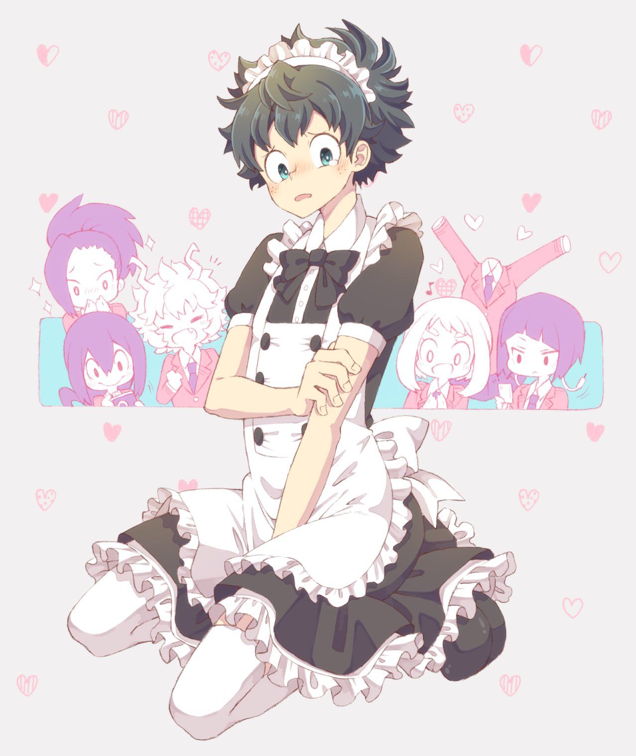 Deku My Hero Academia maid, anime shonen, 1278x1519 Full HD Verticale, iPhone