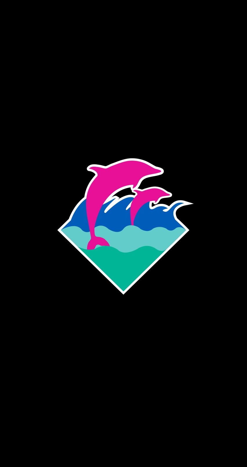 Delfino rosa neon minimalista, 852x1608 Verticale, Telefono