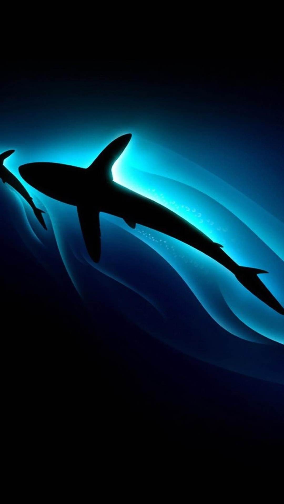 Delfino nero silhouette blu, 1080x1920 Full HD Verticale, Samsung Galaxy