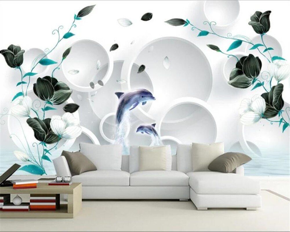 Delfini blu con rose nere, 1000x800 HD, Desktop