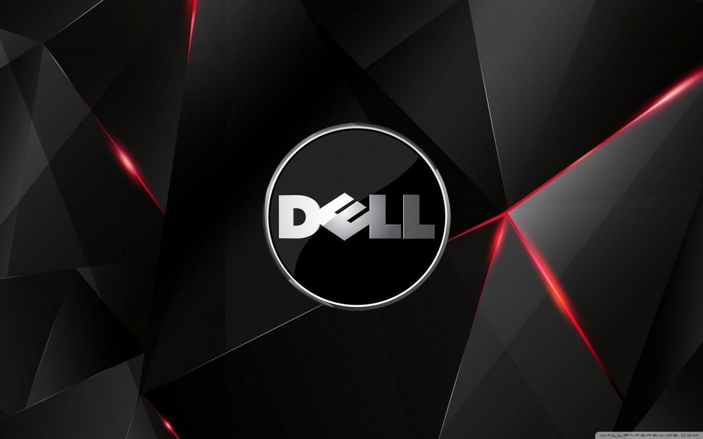 Logo Dell geometrico nero rosso, 1440x900 720p, Laptop