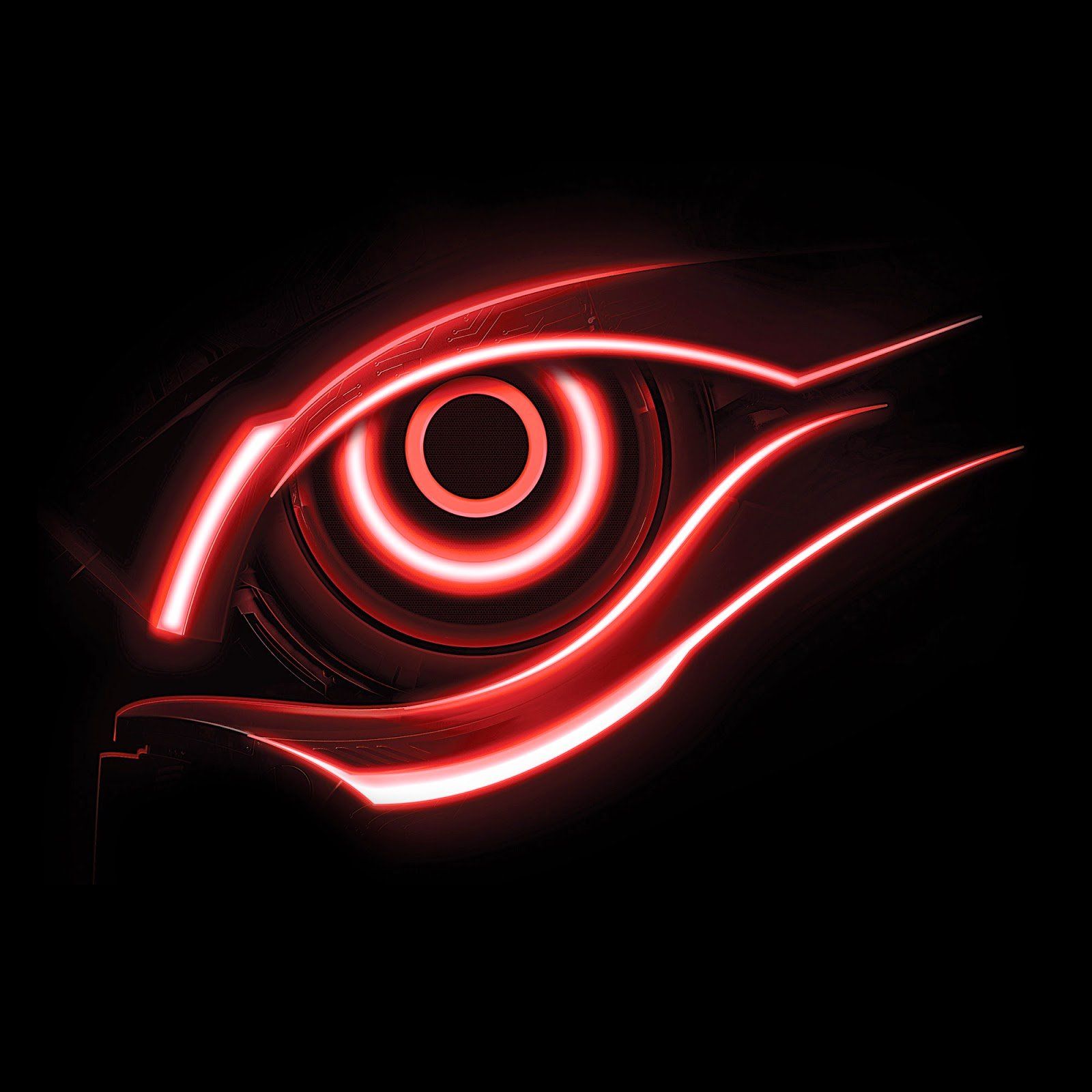 Occhio rosso neon gaming, 1600x1600 HD, PC