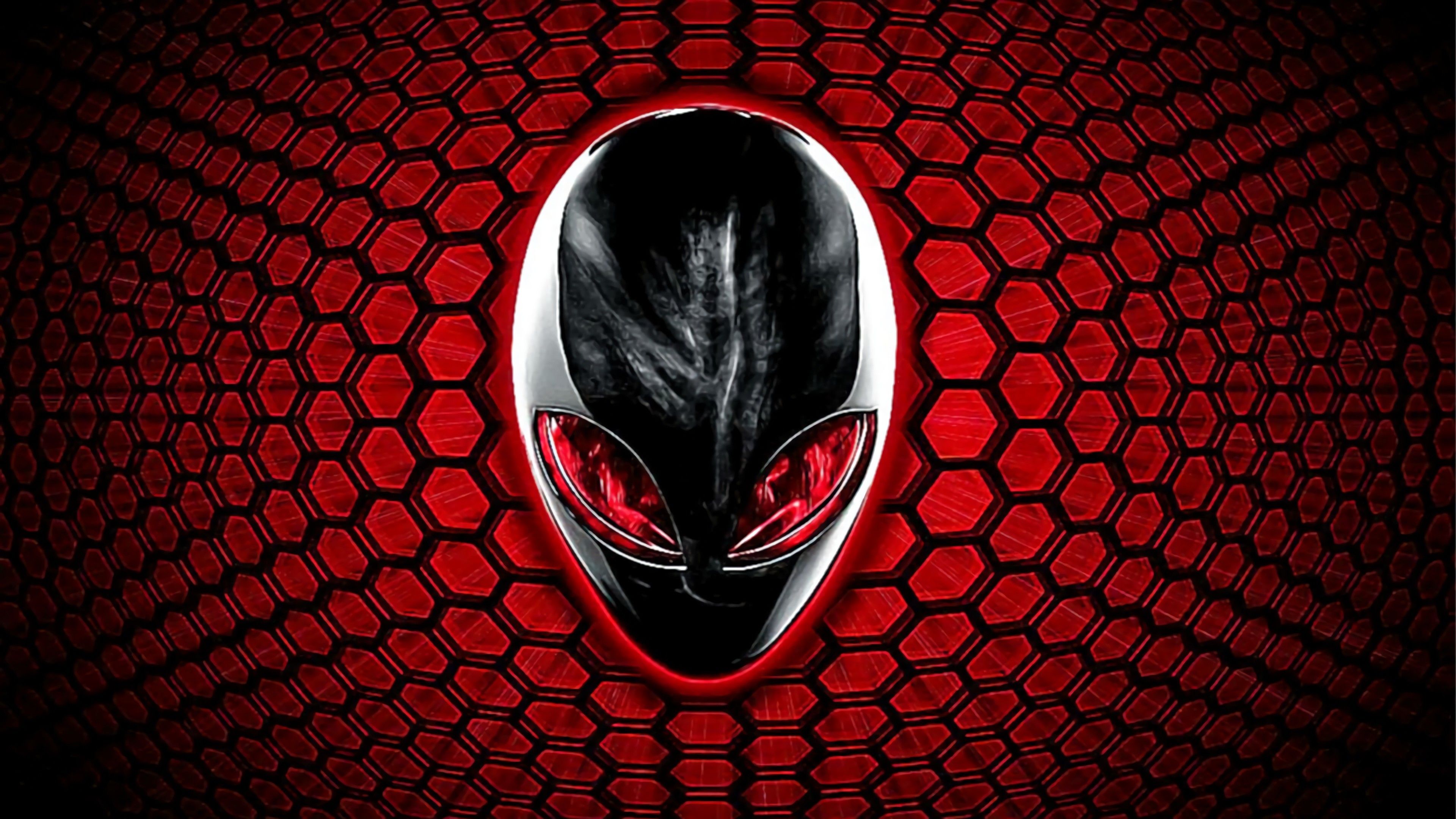 Logo Alienware alieno rosso, computer gaming, 3840x2160 4K, Desktop 4K