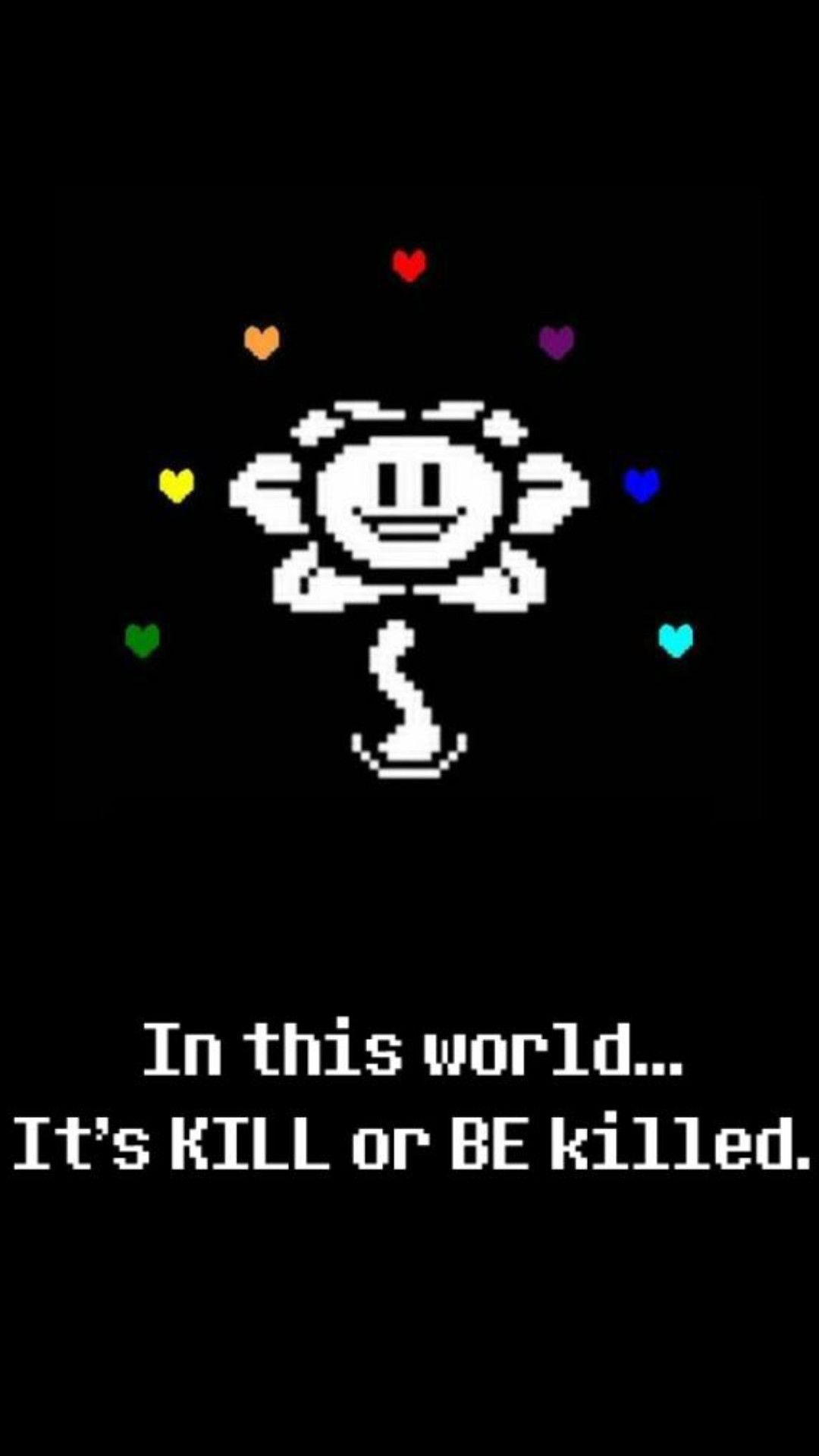 Flowey Undertale con cuori colorati, 1080x1920 Full HD Verticale, iPhone Pro Max