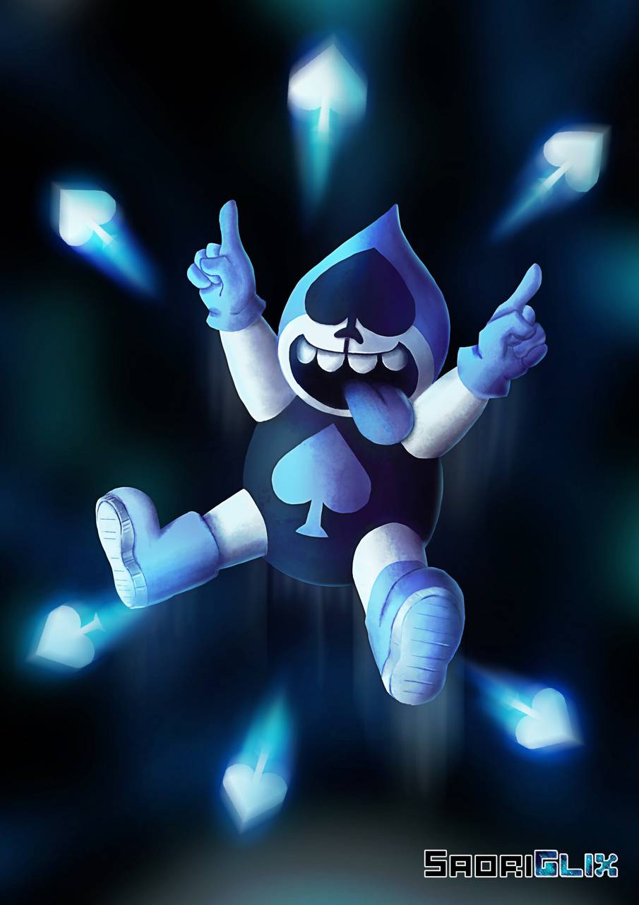 Lancer Deltarune personaggio blu, 905x1280 Verticale, iPhone Pro