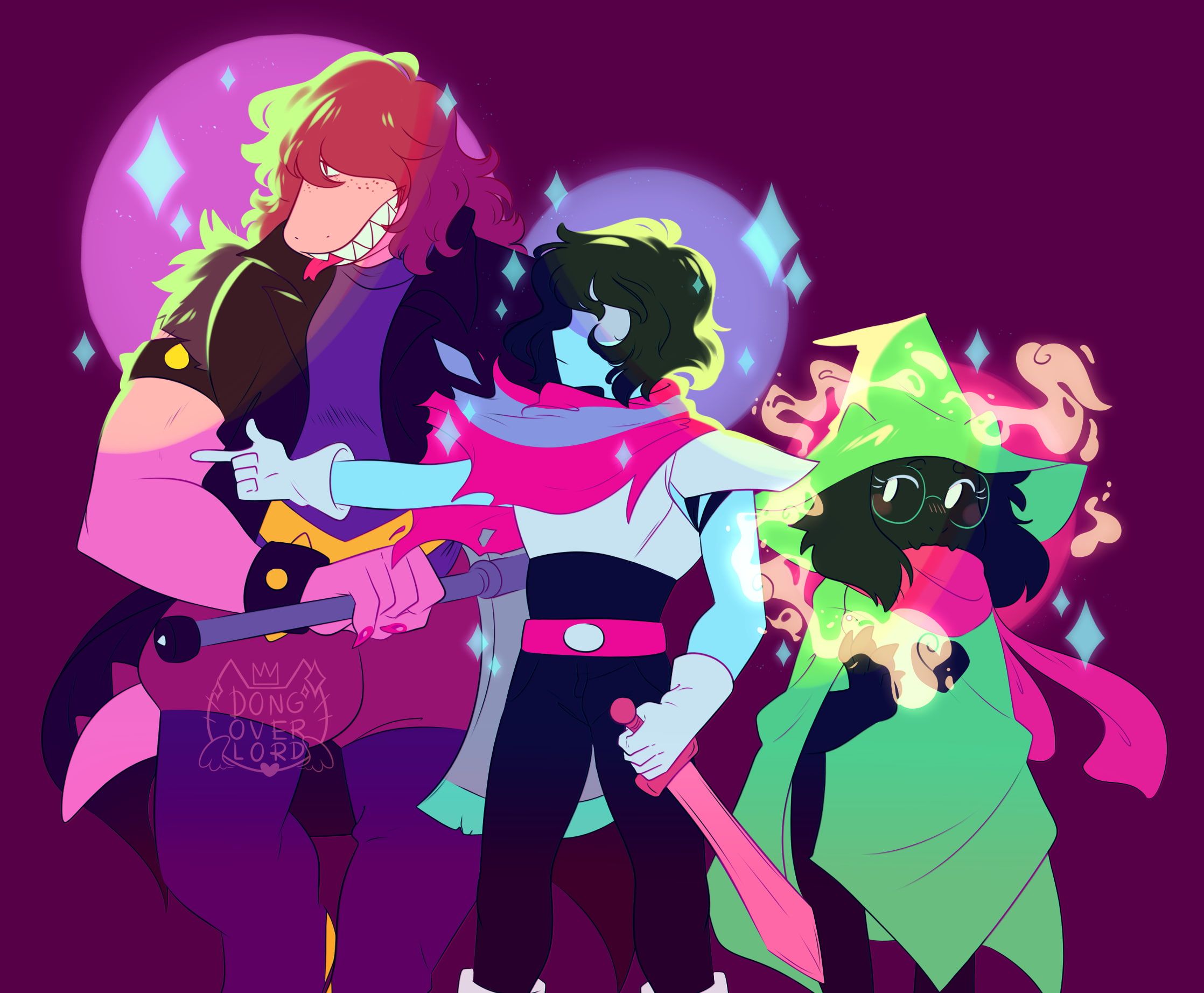 Personaggi Deltarune, sfondo viola, 2236x1844 alta risoluzione, iMac