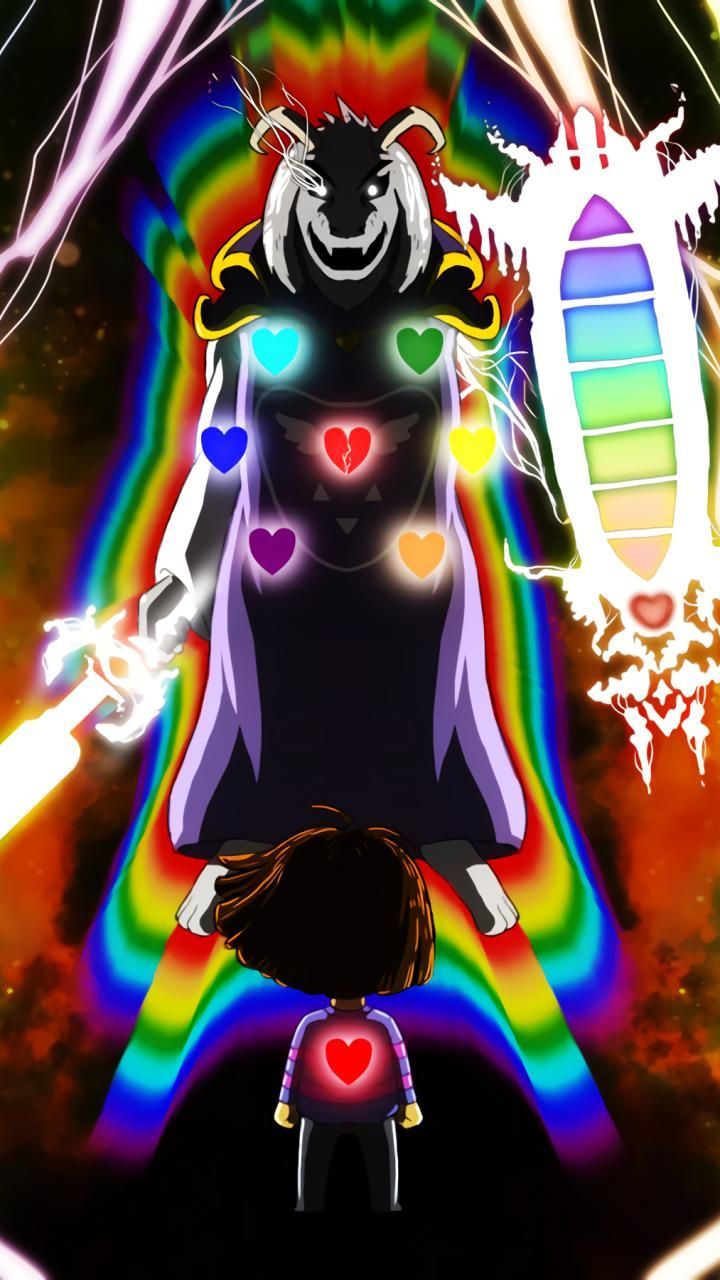 Asriel Deltarune arcobaleno cuori, 720x1280 Verticale, iPhone